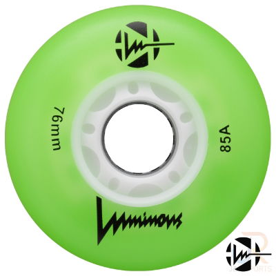 LUMINOUS LED INLINE WHEEL - GREEN - 76mm/85a (UNIT)