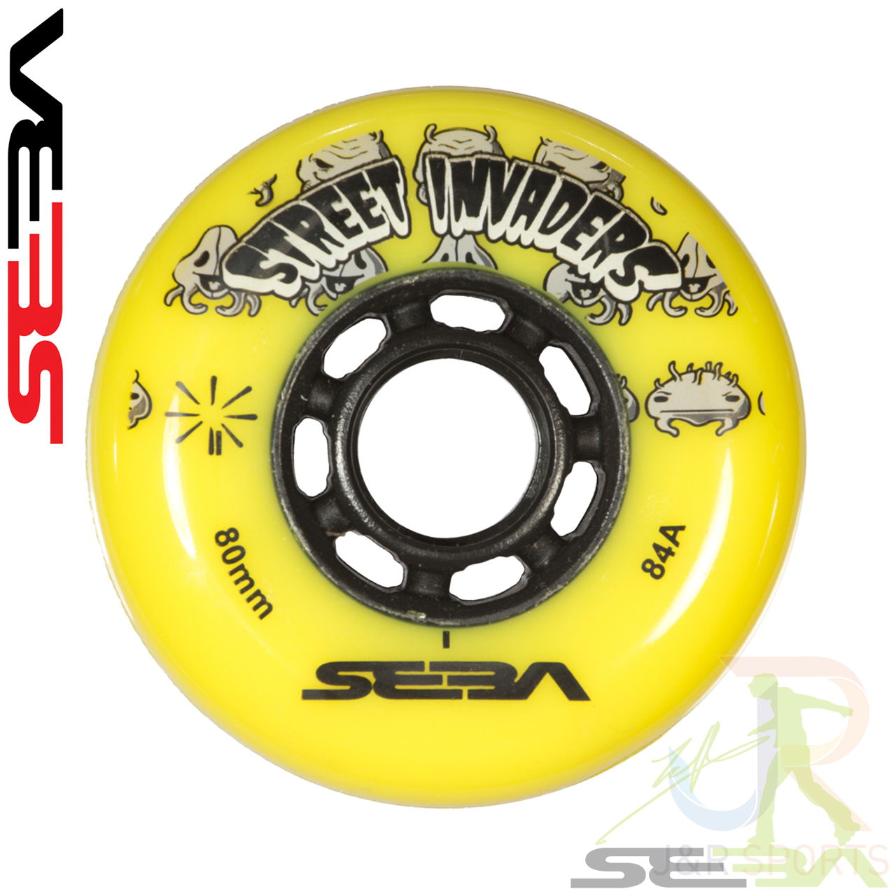 Seba Street Invader Wheels Yellow - 80mm 84A - SSK-SWL-S180-YEBK