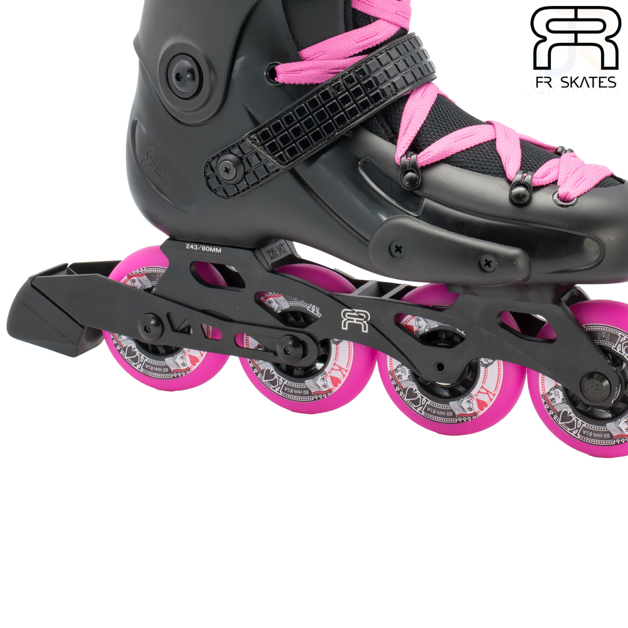 FR Skates - FR W 80 - Black Pink - Frame Detail - FRSKFRW80