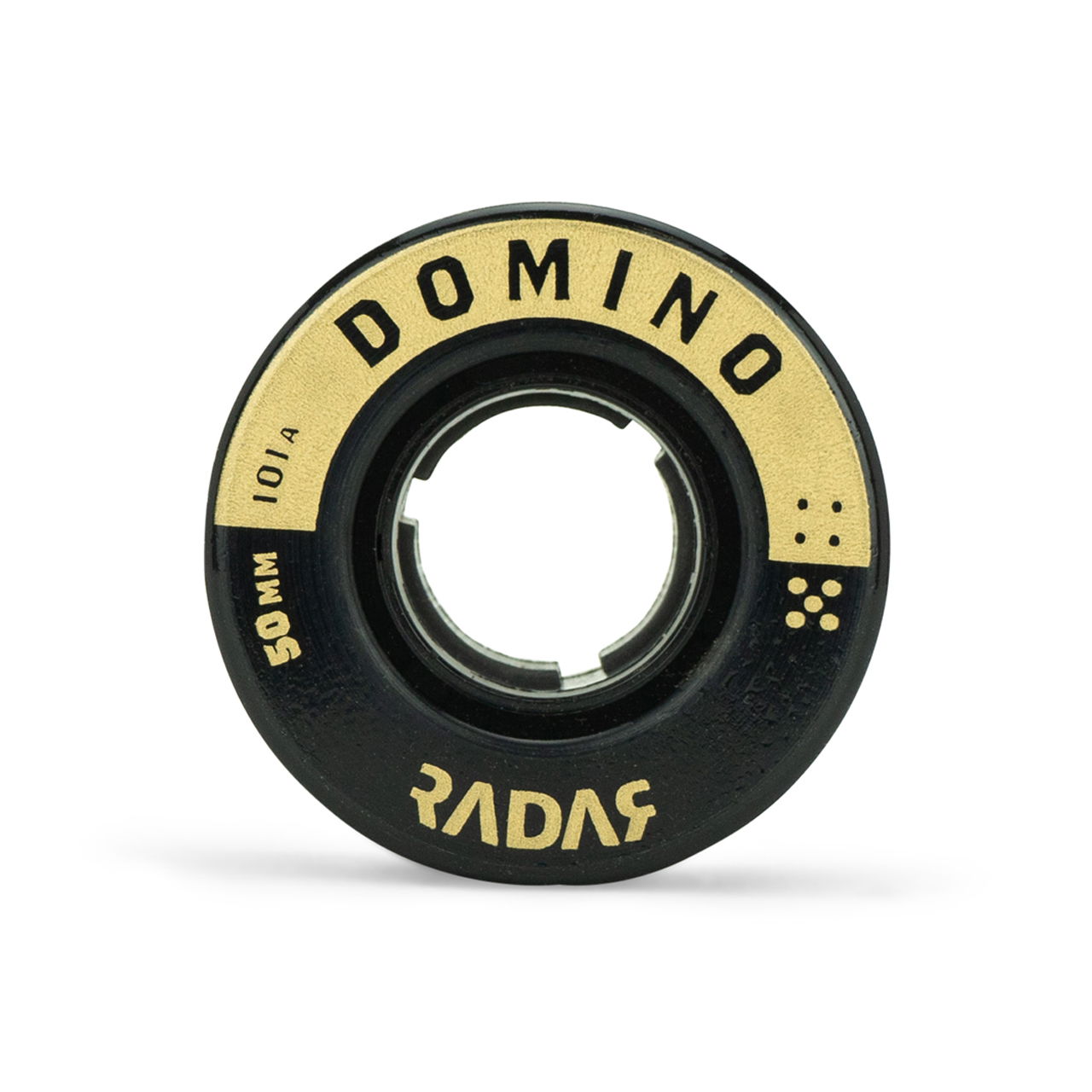 RADAR WHEELS (4) - DOMINO- BLACK/GOLD - 50 x 31mm/101A