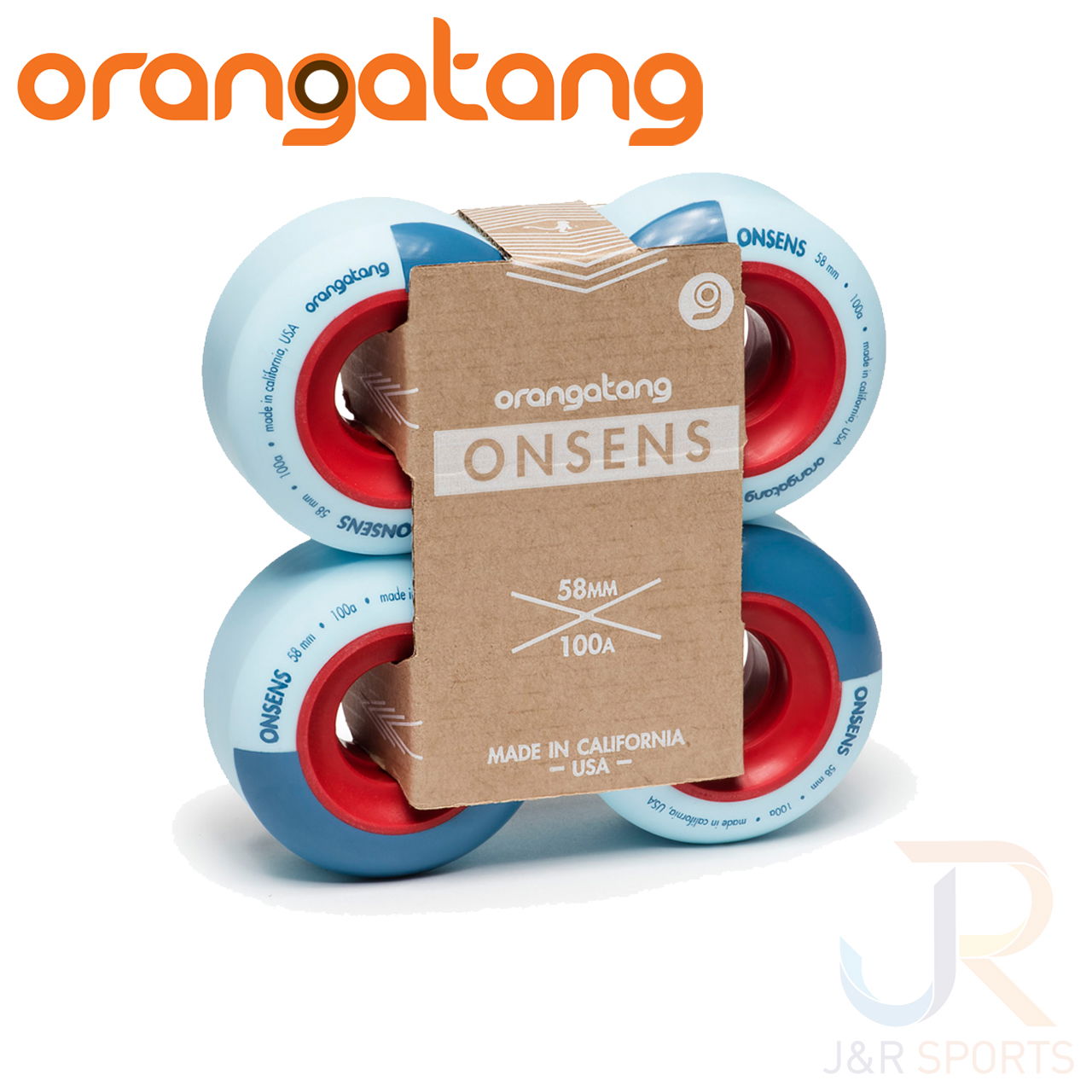 Orangatang Onsen Light Blue 58mm 100a Packaged