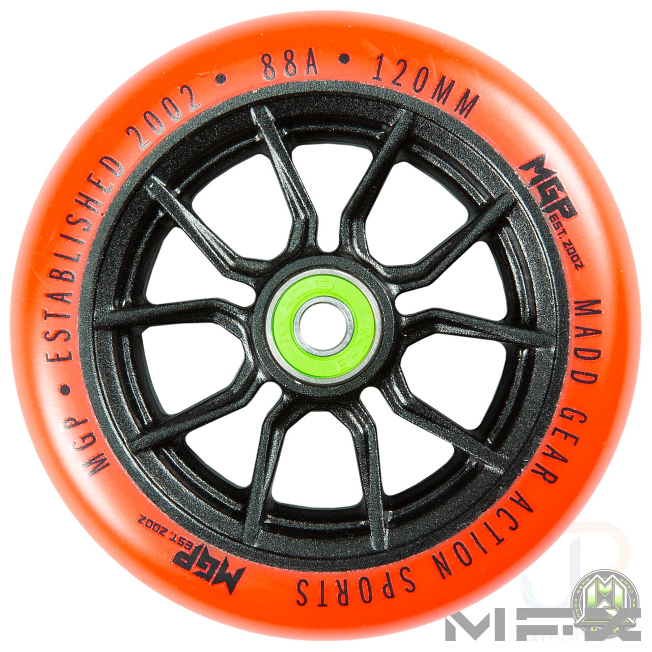 MFX SYNDICATE AR 120mm Wheels - Black Orange - Face - MGP207-076