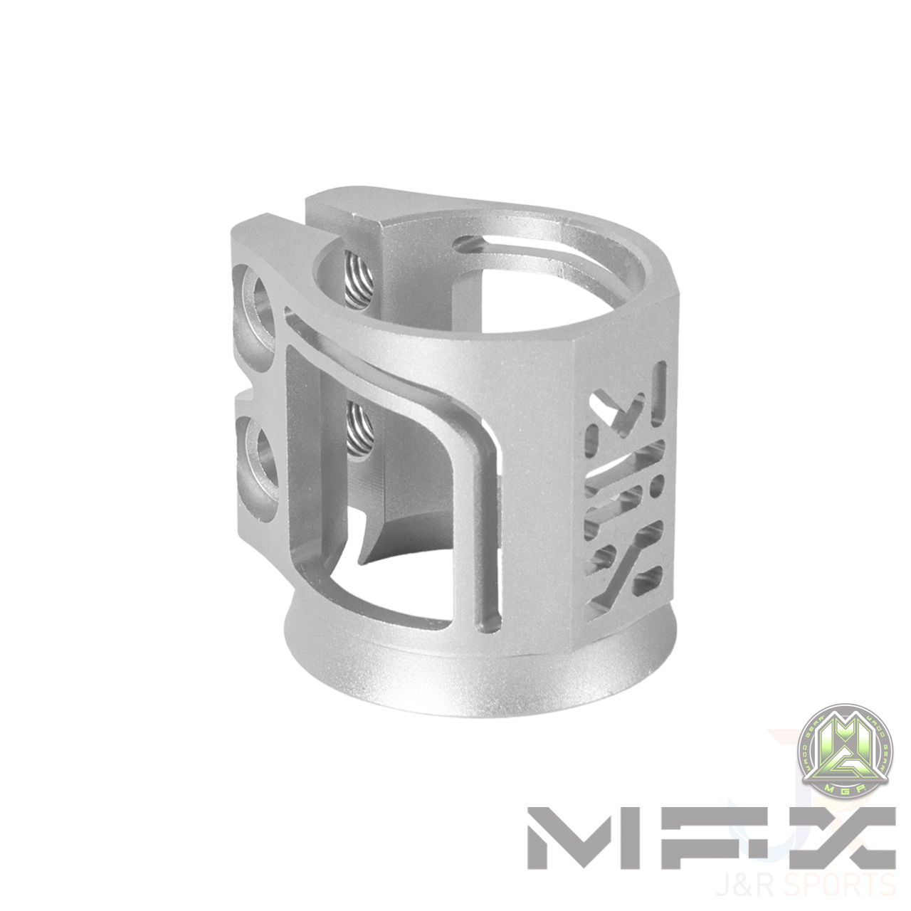 MFX X2 Cobra Scooter Clamp - Silver - Angled - 205-196