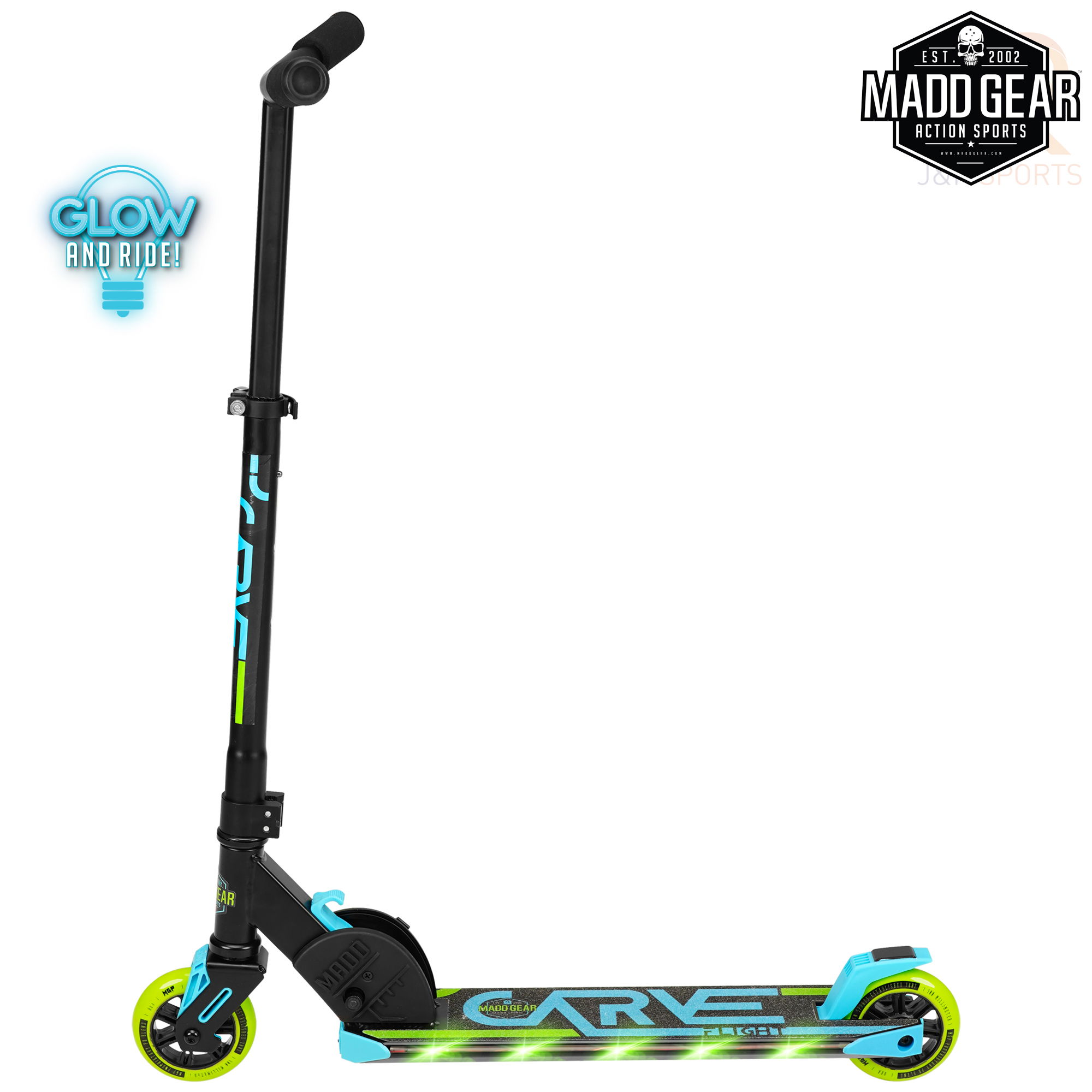 Madd Gear CARVE Flight - Blue Lime - Side View - MGP207-574