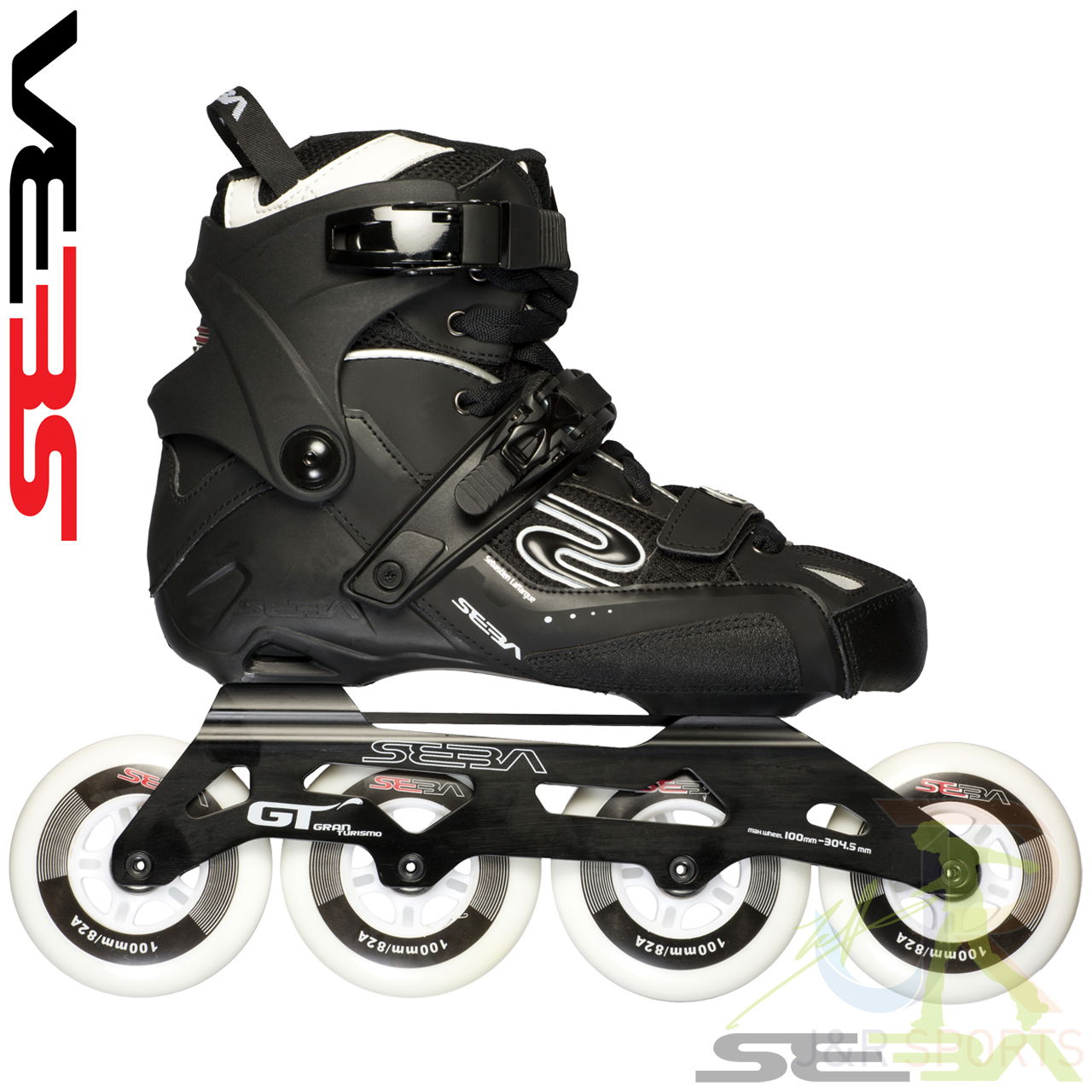 Seba GT 100 skates Black Side View - SSK14-GT100