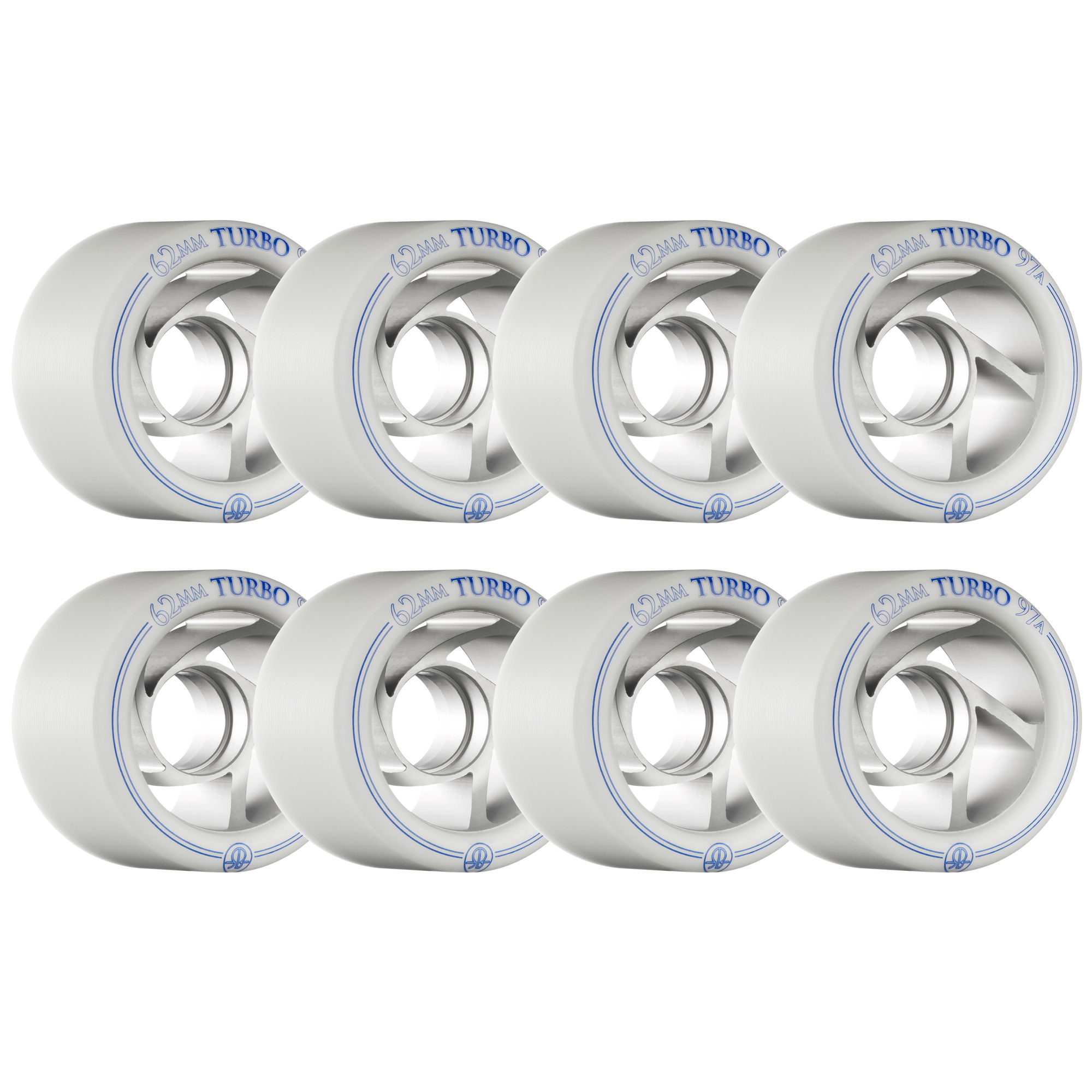 ROLLERBONES - TURBO ALU HUB WHEEL WHITE (8) - 62mm/97a