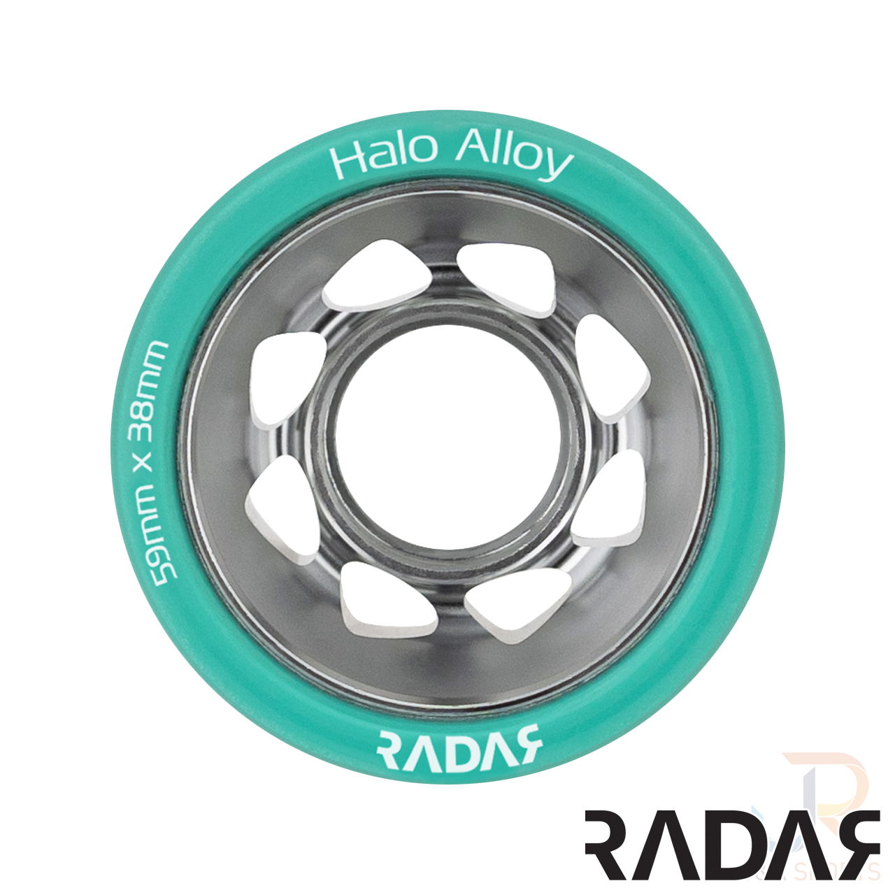 RADAR WHEELS (4) - HALO ALLOY - TEAL - 59 x 38mm / 95a