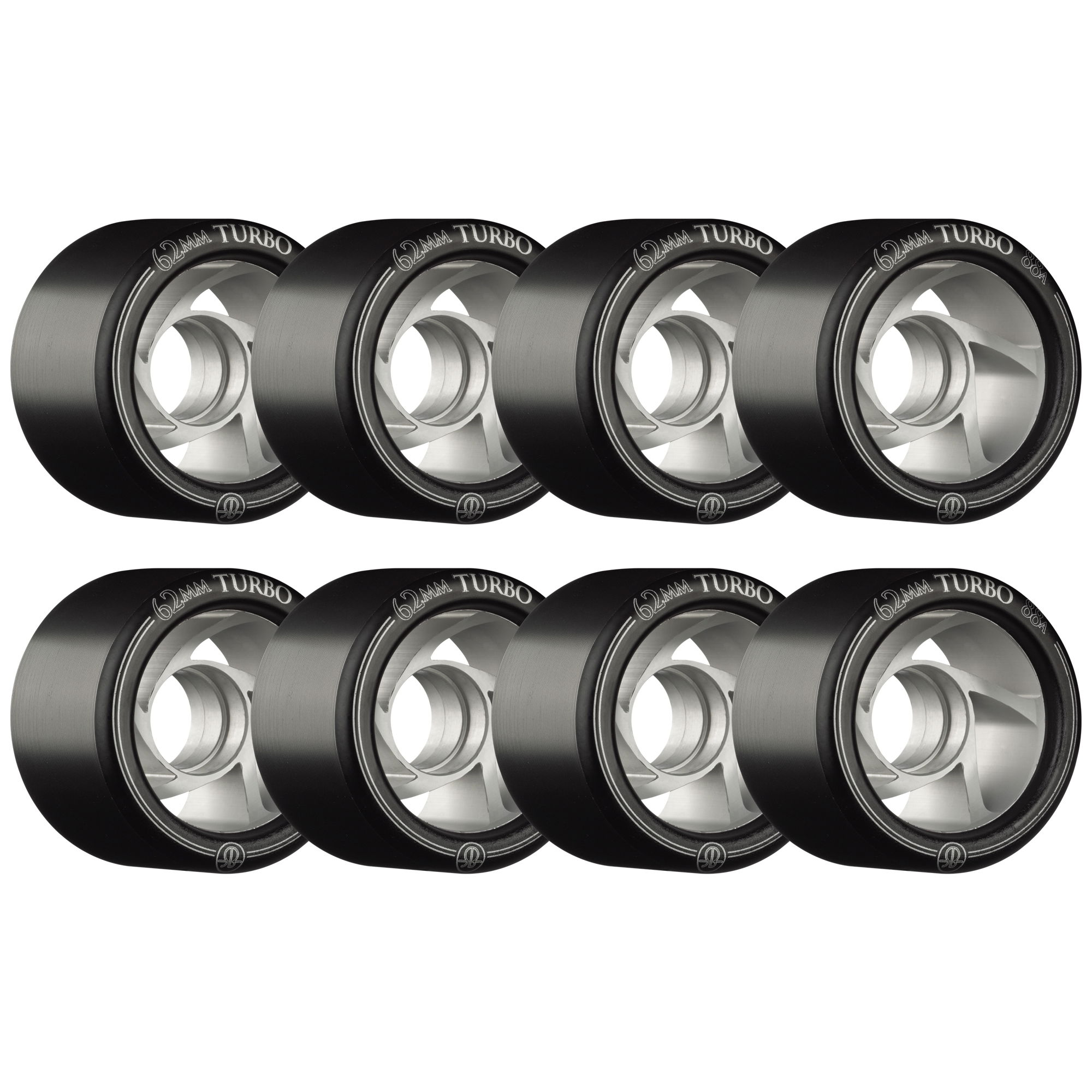 ROLLERBONES - TURBO ALU HUB WHEEL BLACK (8) - 62mm/88a