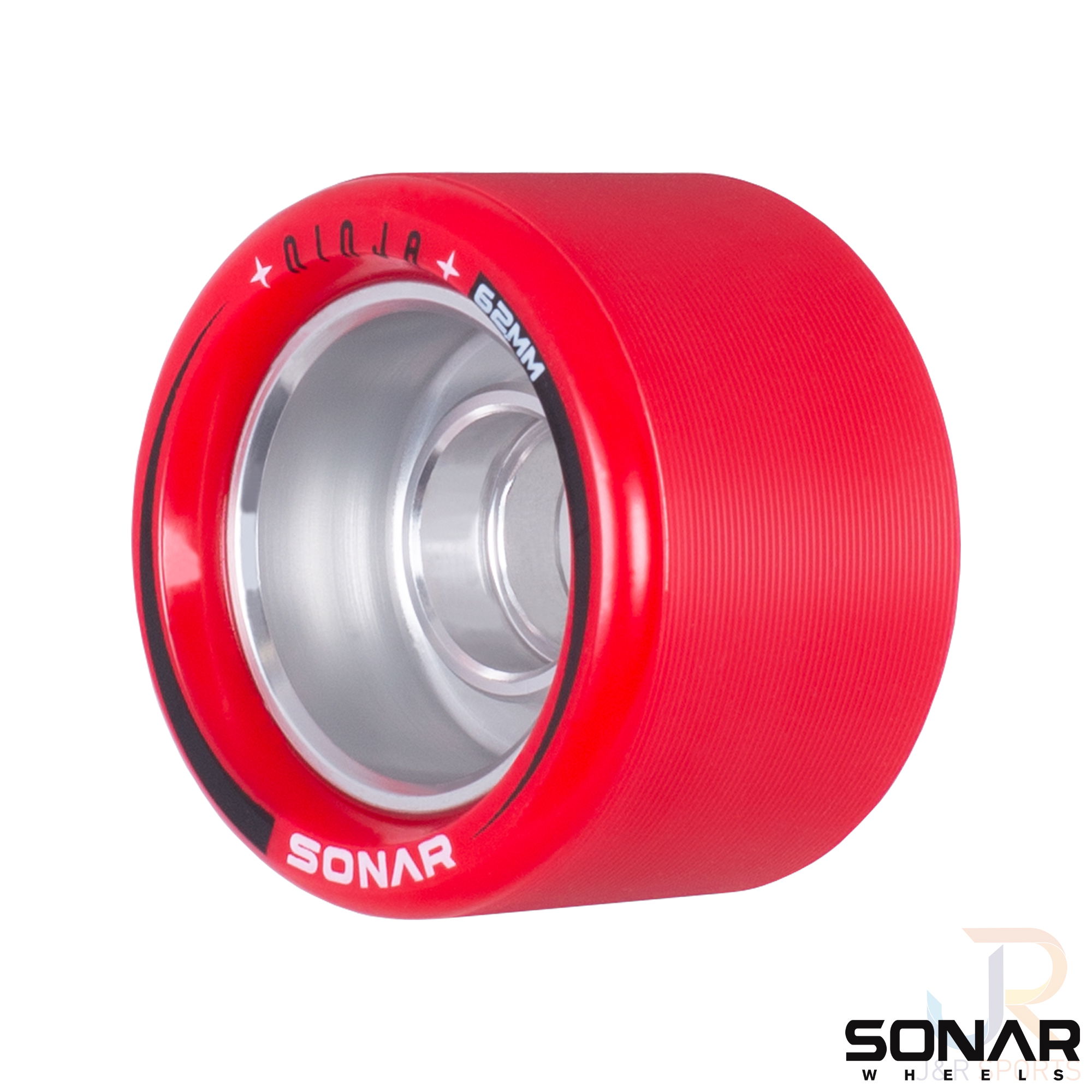 Sonar Wheels - Ninja Speed - Red 62x43 90a - Angled - RWSWNSRE