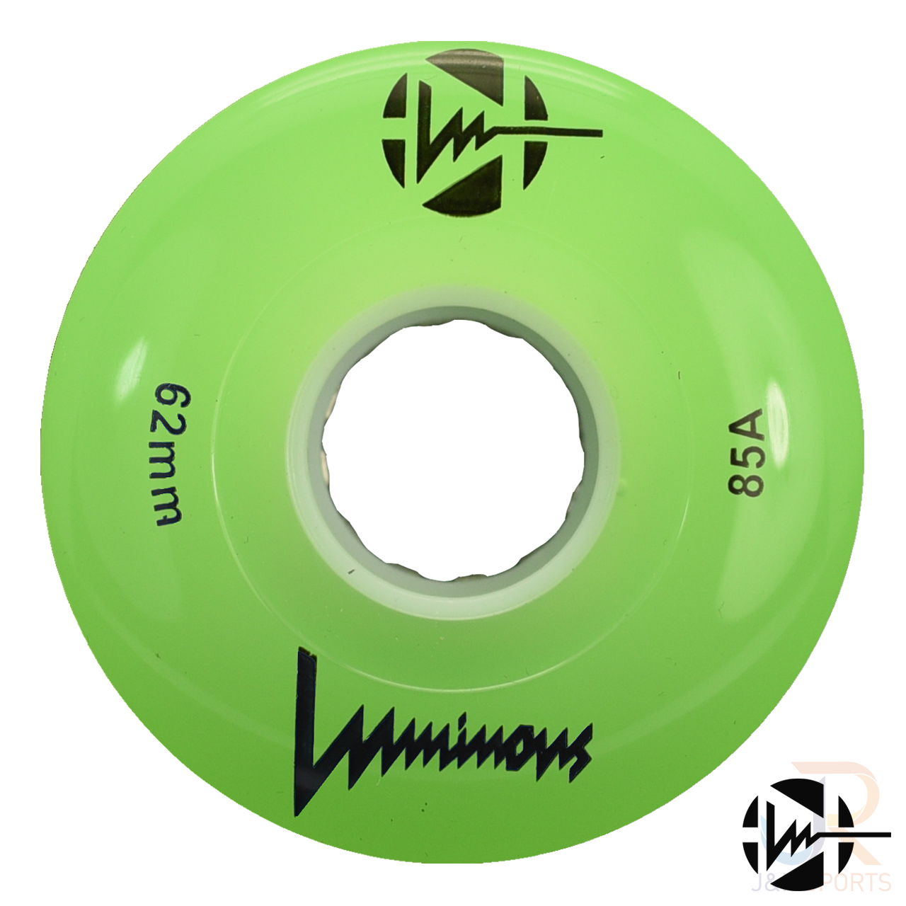 Luminous Quad Wheels - Green 62mm 85a - Face - LUWLQLU6285GN