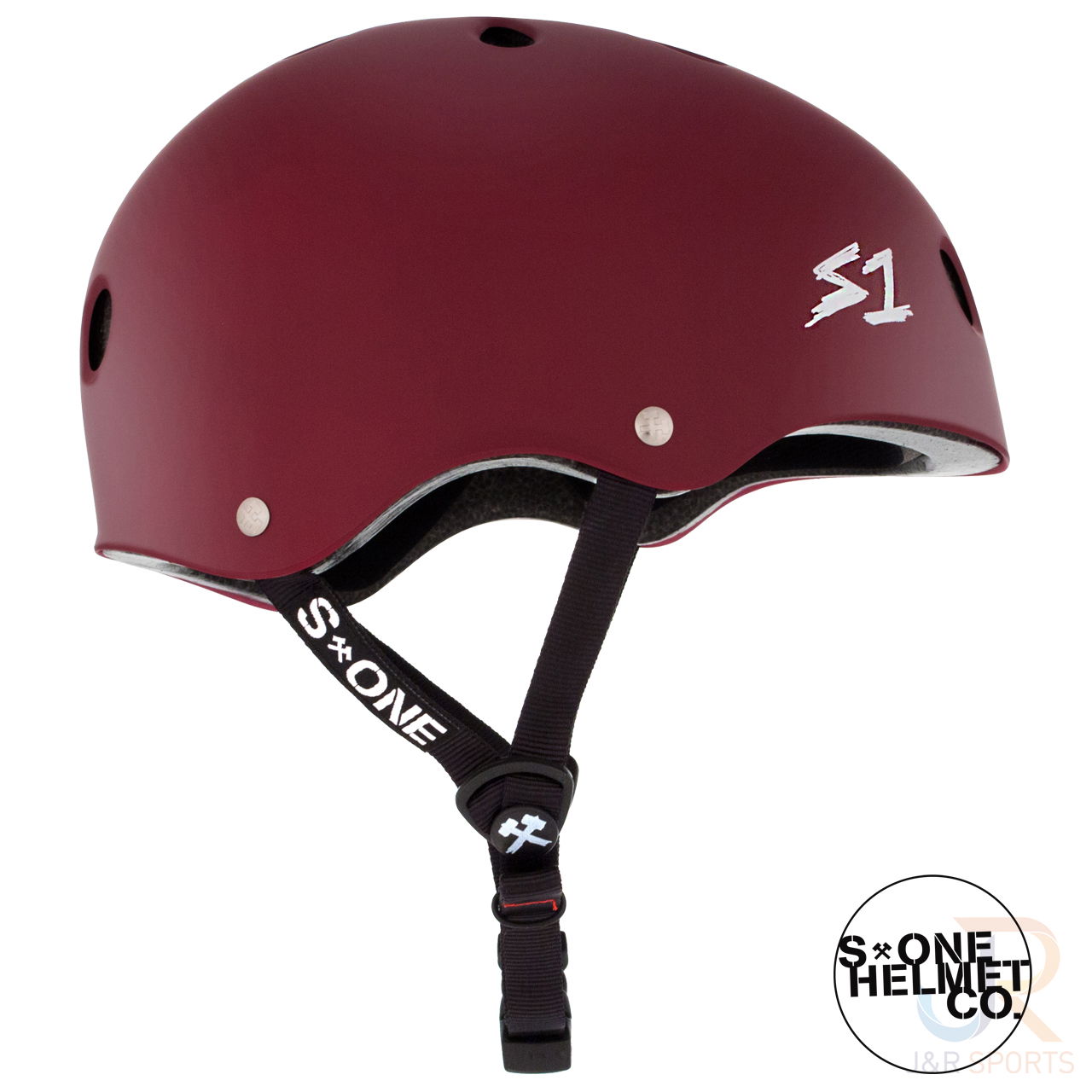 S1 LIFER Helmet - Matt Maroon - Side View - SHLIMMA