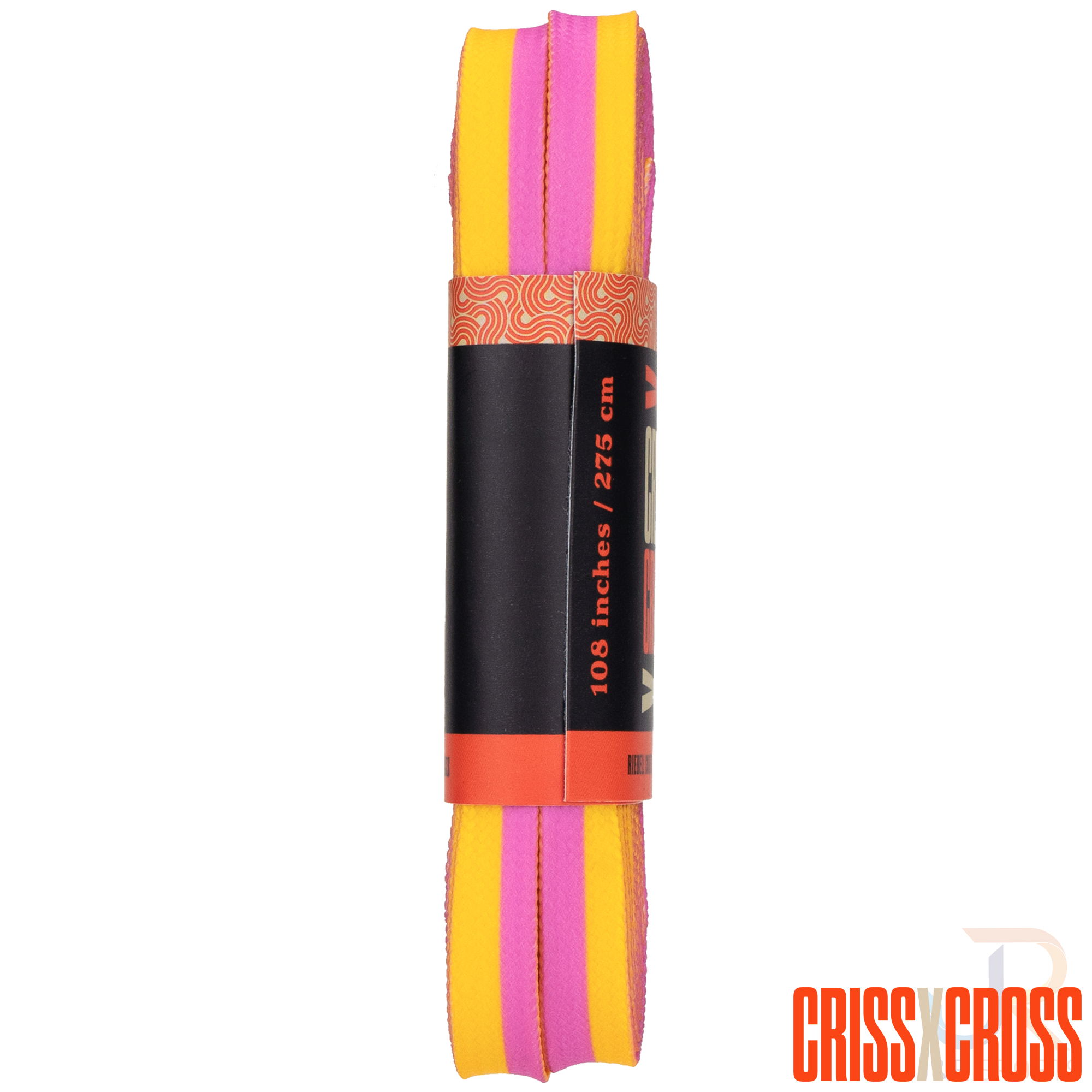 CRISS CROSS X DERBY LACES - DUO - PINK/YELLOW - 90"