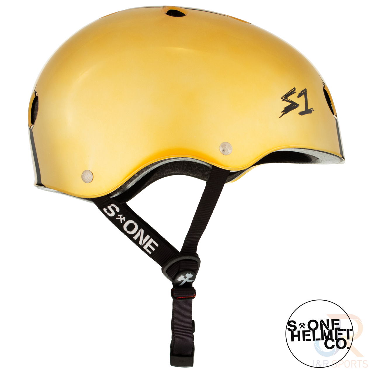 S1 LIFER Helmet - Gold Mirror - Side View - SHLIGM