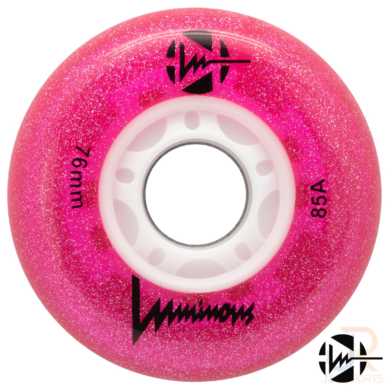 LUMINOUS LED INLINE WHEEL - PINK GLITTER - 76mm/85a (UNIT)