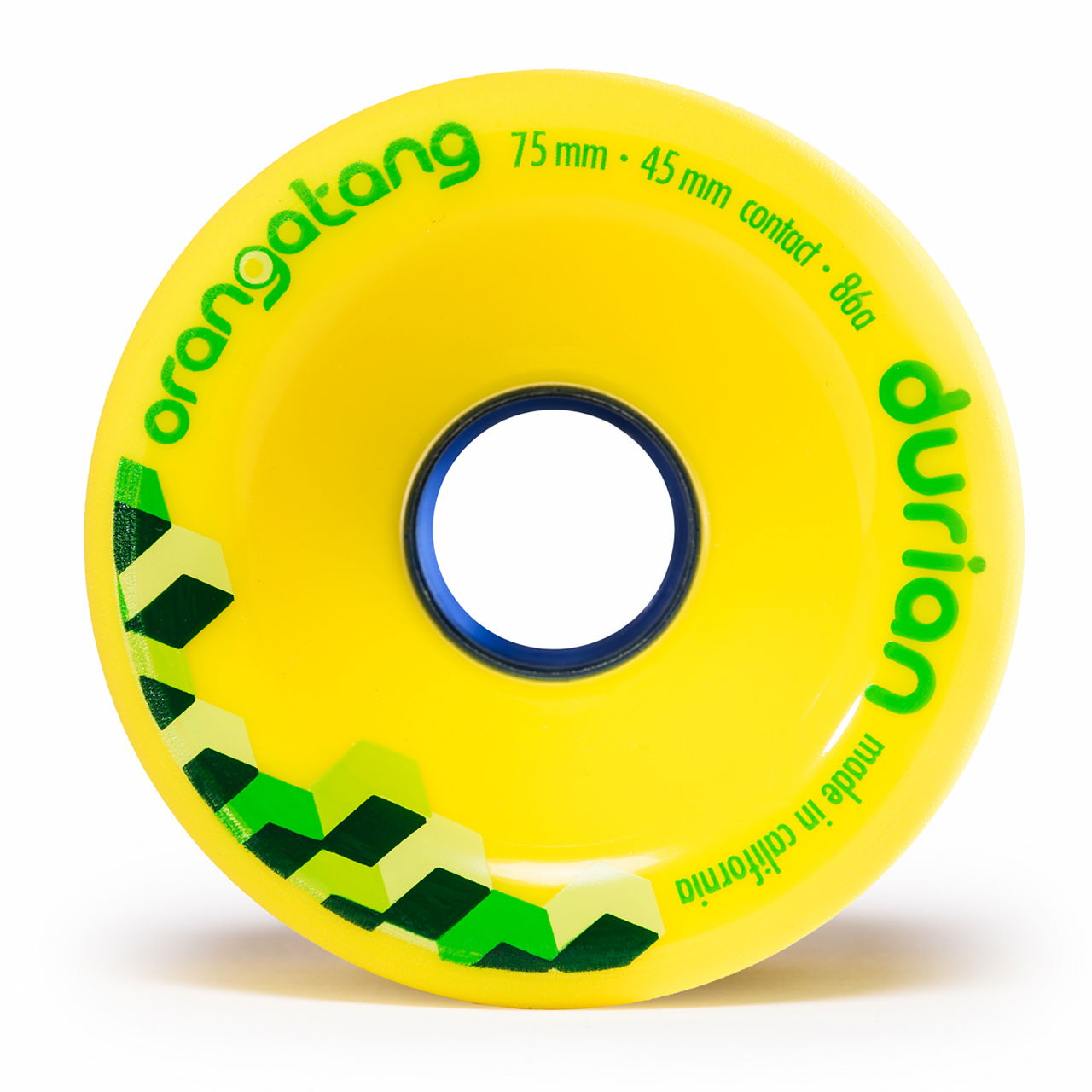 ORANGATANG "DURIAN" inc JEHU V2 BEARINGS - YELLOW 75mm 86a (Set 4)