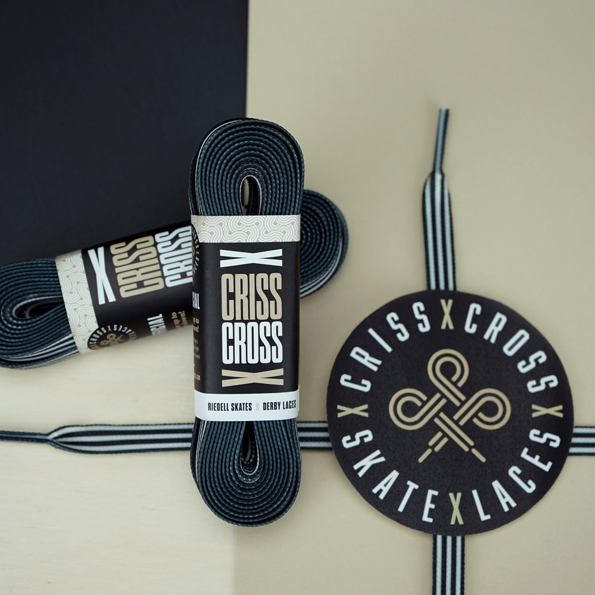 CRISS CROSS X DERBY LACES - OFFICIAL - BLK/WHT - 108"