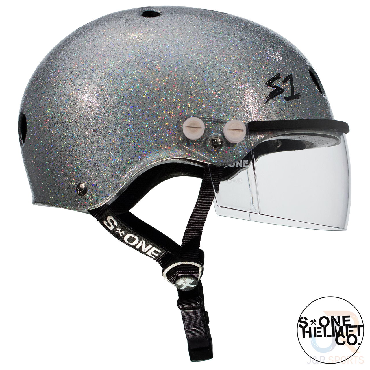 S1 LIFER Helmet inc Visor - Silver Glitter - Side - SHLIVSGG