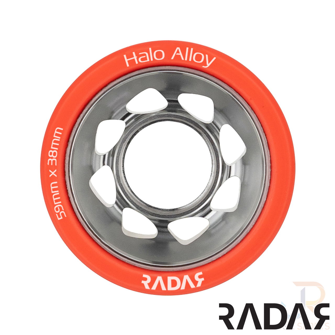 RADAR WHEELS (4) - HALO ALLOY - RED - 59 x 38mm/93a