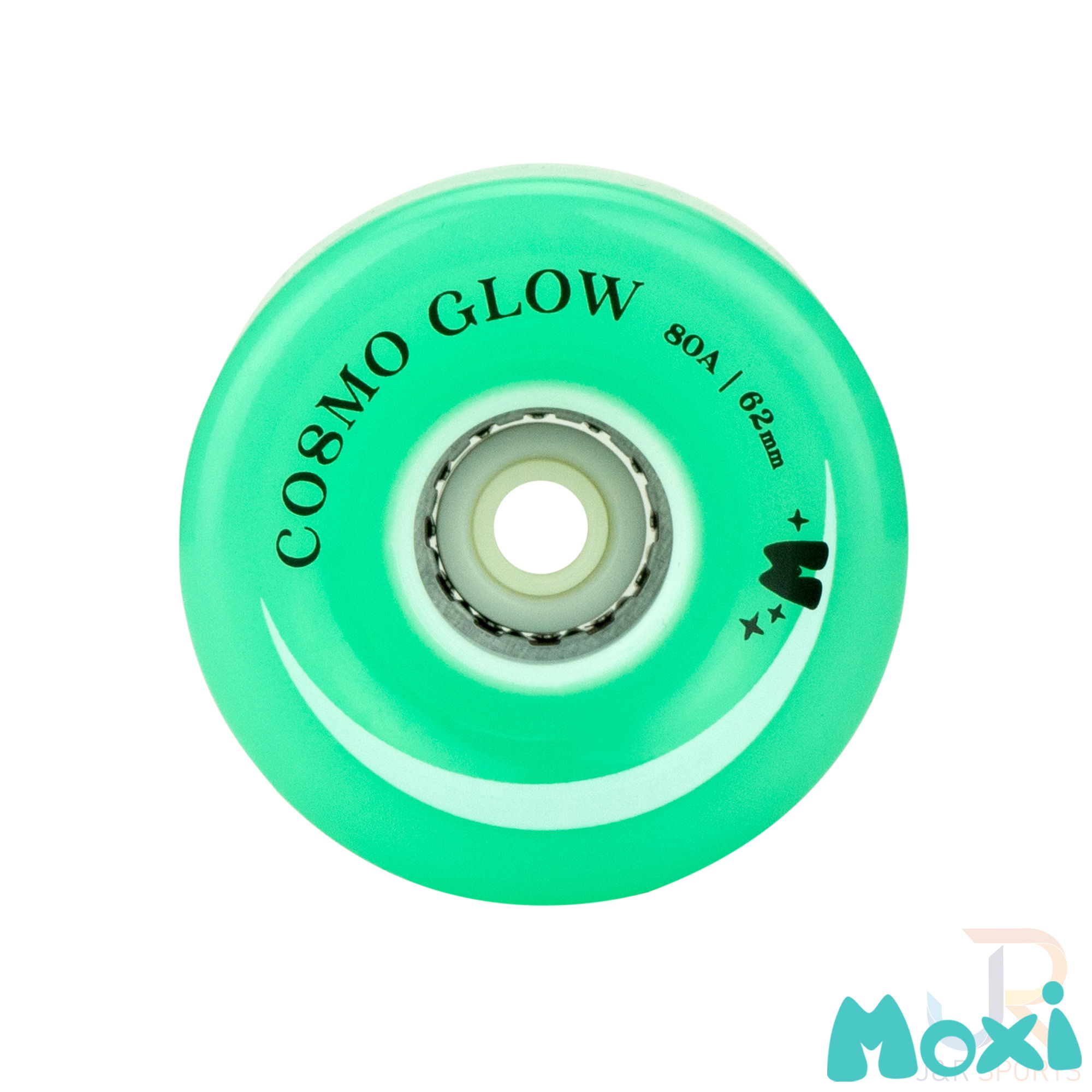 MOXI COSMO GLOW WHEELS (4) - GALAXY GREEN - 62/32mm 80A