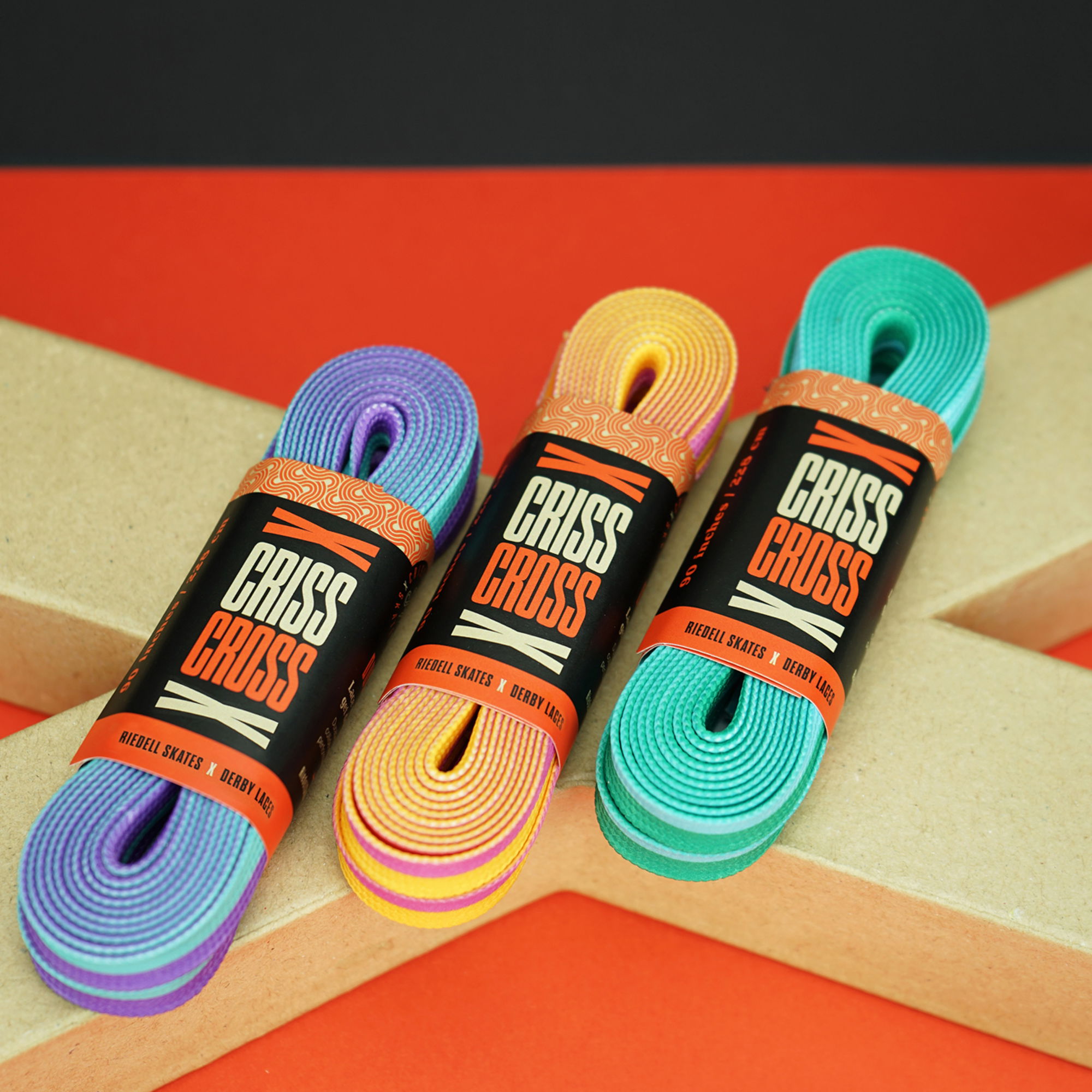 CRISS CROSS X DERBY LACES - DUO - TEAL/VIOLET - 90"