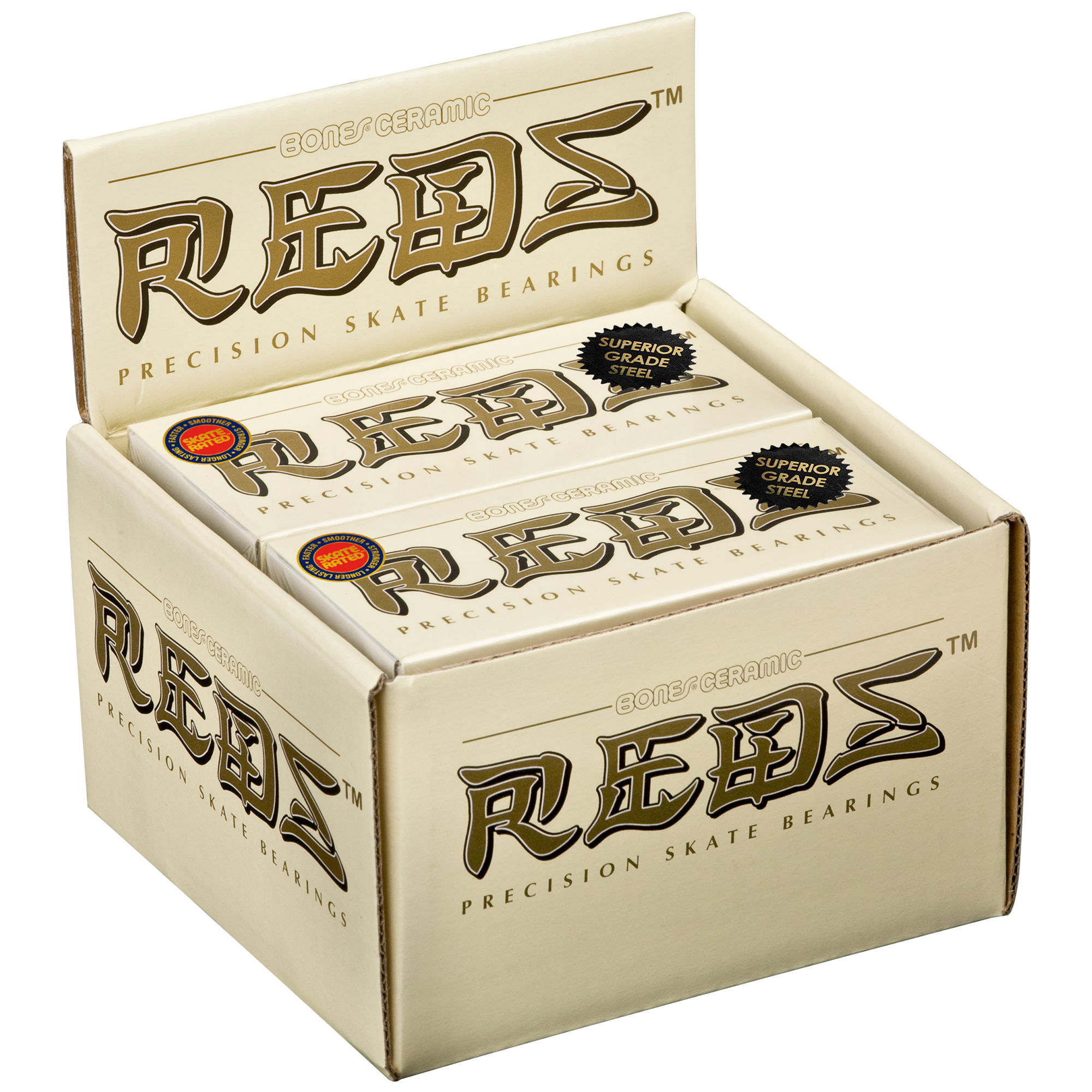 BONES SUPER REDS CERAMIC BEARINGS - POP 10 - 8mm 8 PACK