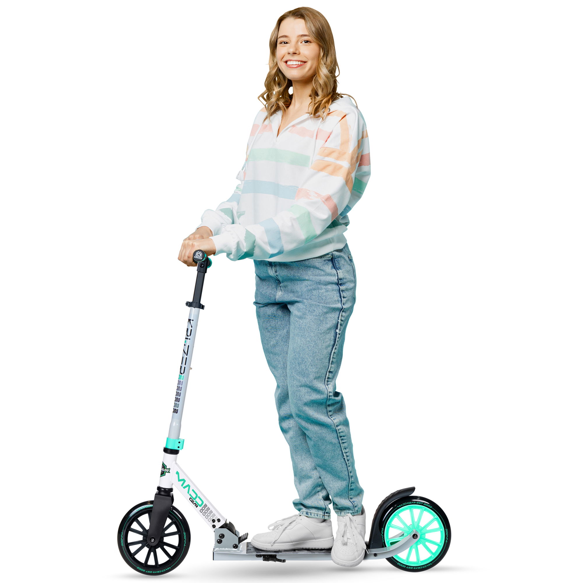 MADD GEAR CARVE KRUZER V2-200 SCOOTER - GREY/TEAL