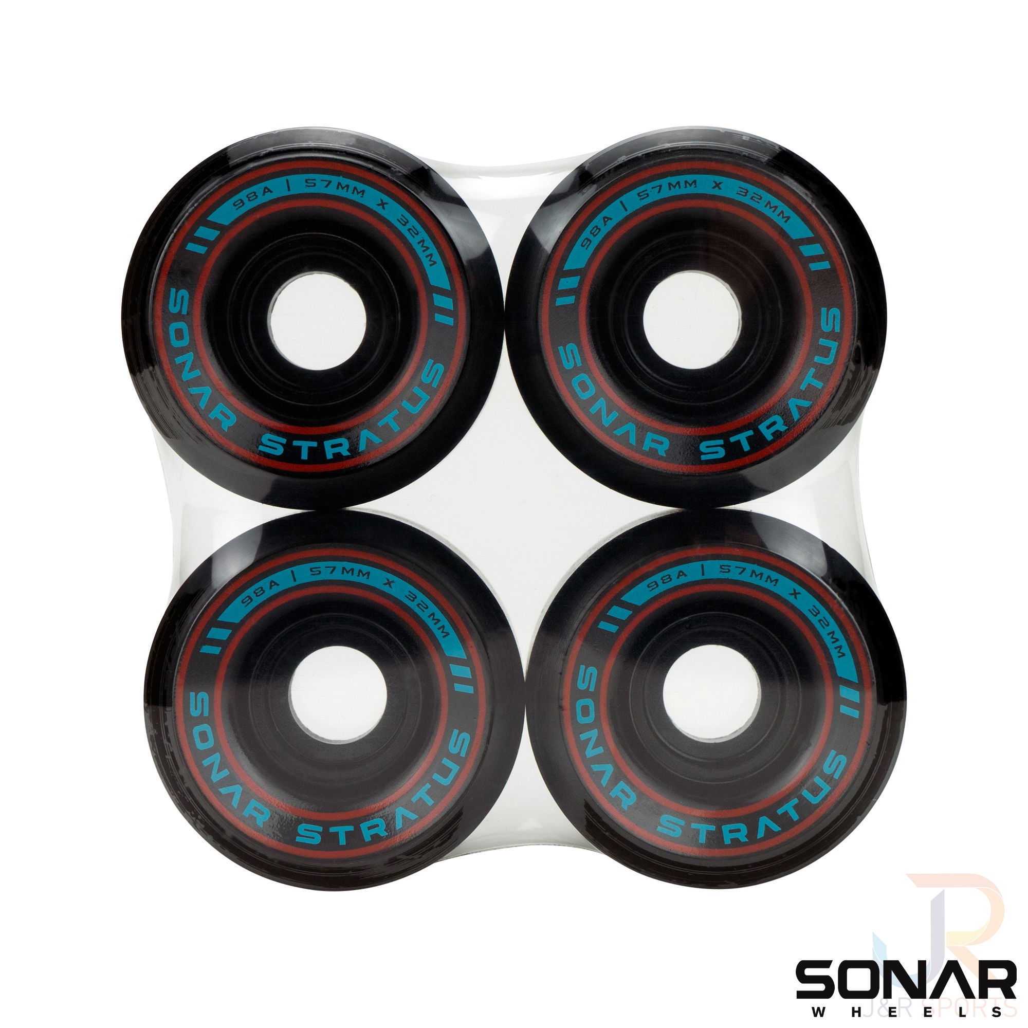 SONAR WHEELS (4) STRATUS - BLACK - 57mm/98a