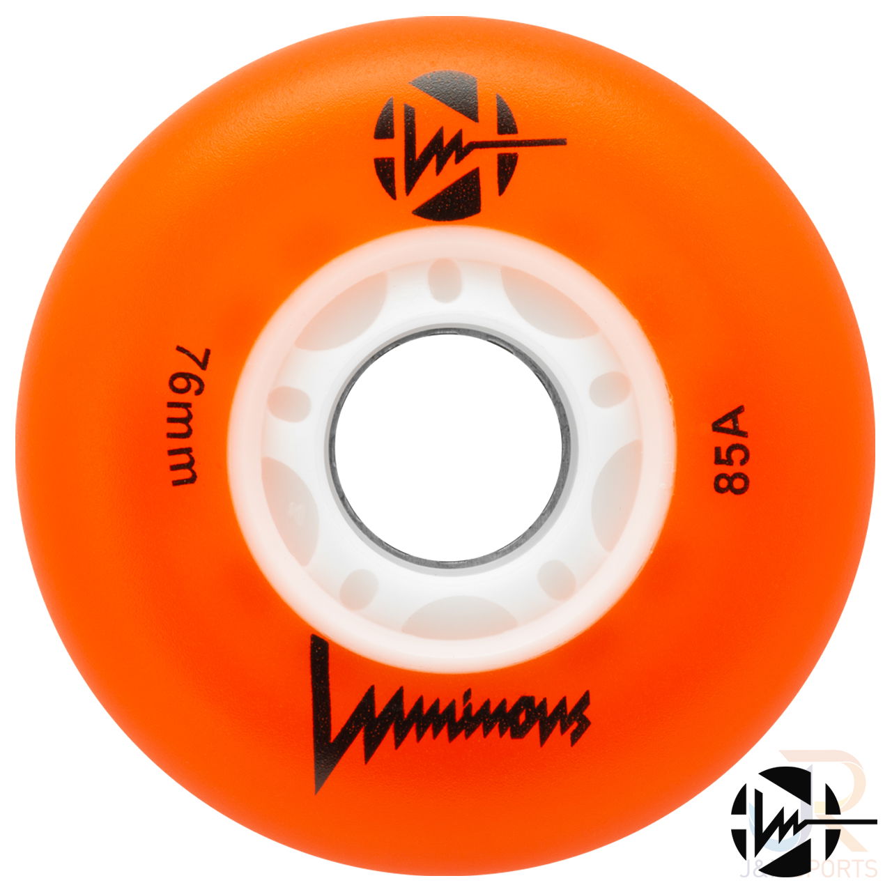 LUMINOUS LED INLINE WHEEL - ORANGE - 76mm/85a (UNIT)