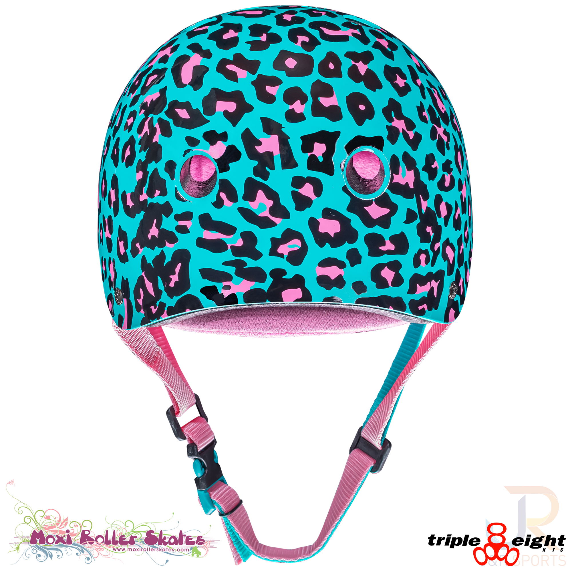 Triple 8 Cert Sweatsaver Helmet - Moxi Leopard - Rear - T83654