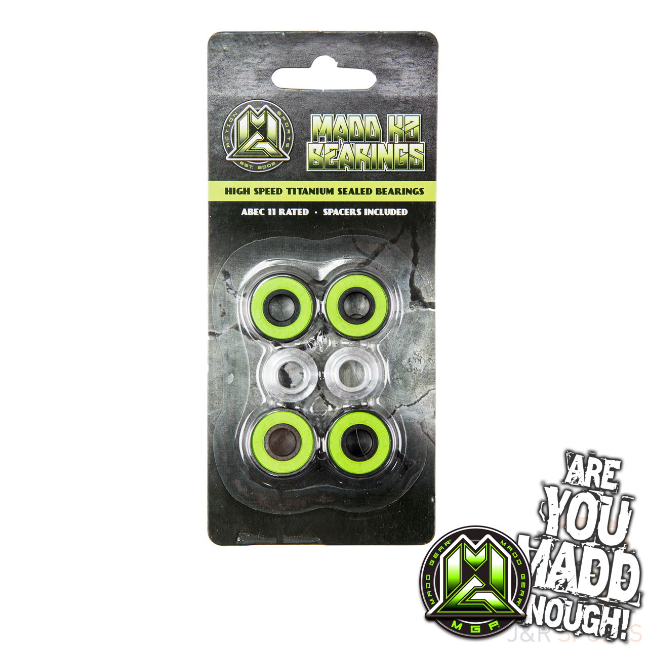 MGP K-3 Abec 11 Wheel Bearing Set Packaging - Green - MGP205-329