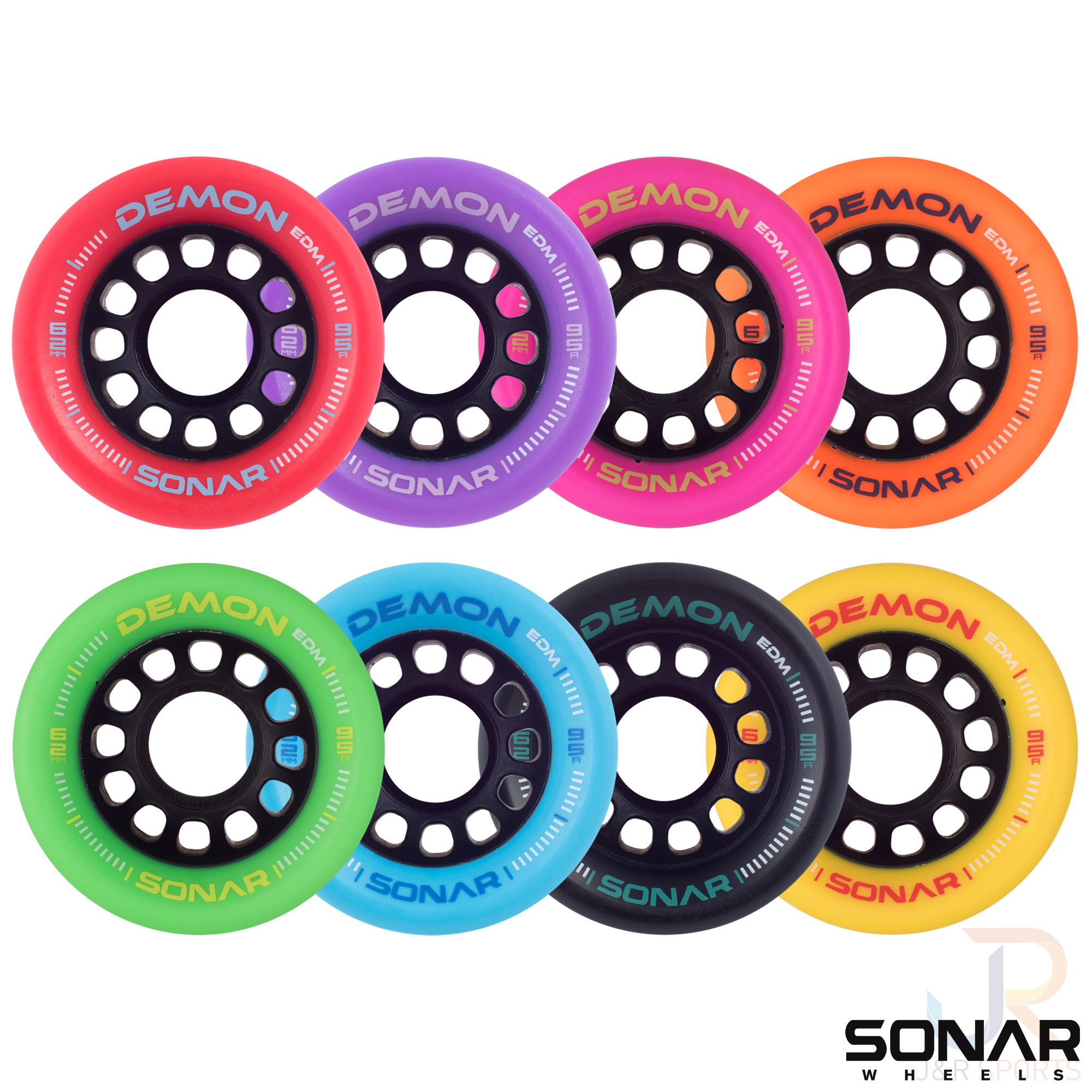 SONAR WHEELS (4) DEMON EDM - BLACK 62mm/95a