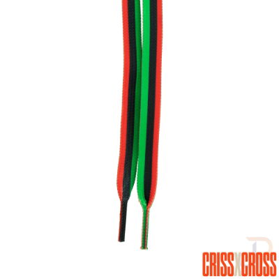 CRISS CROSS X DERBY LACES - TRIO - BLK/GRN/RED - 90"