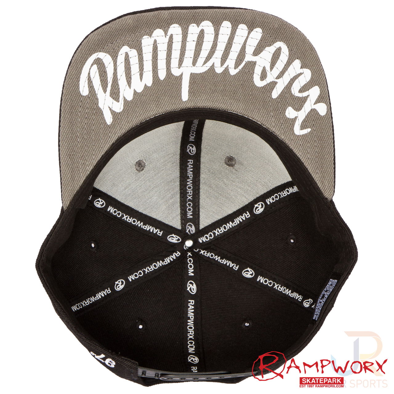 Rampworx SnapBacks LE97_9 - Bk Grey BK - Underside - RXSBRW40