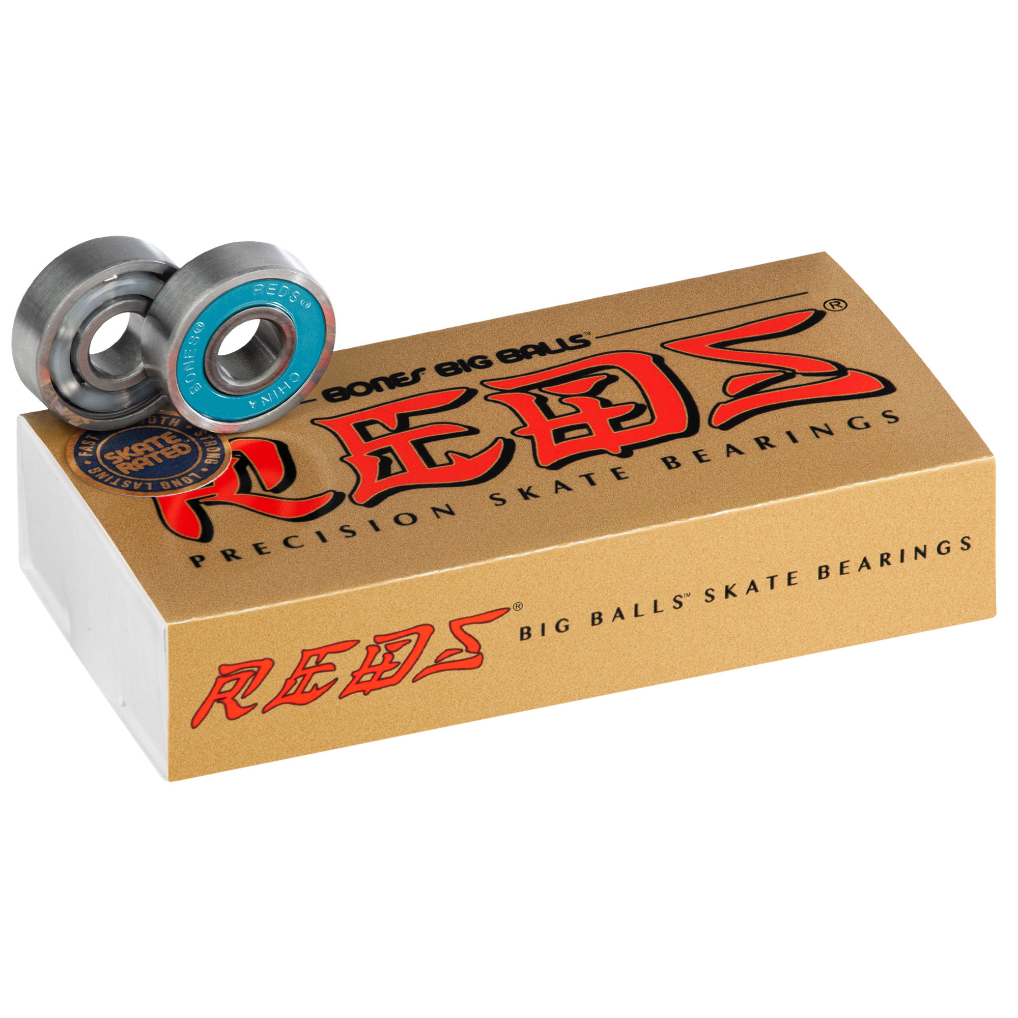 BONES BIG BALLS REDS BEARINGS - 8mm 16 PACK