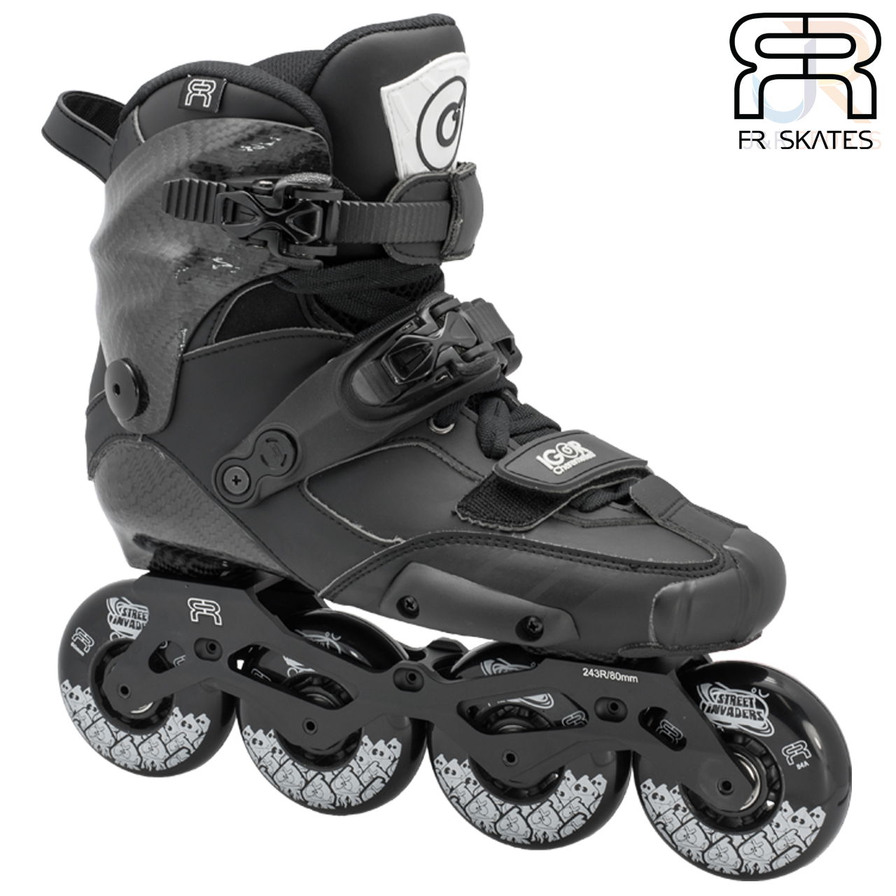 FR Skates - FR PRO Igor - Black Black - Angled - FRSKIGBK