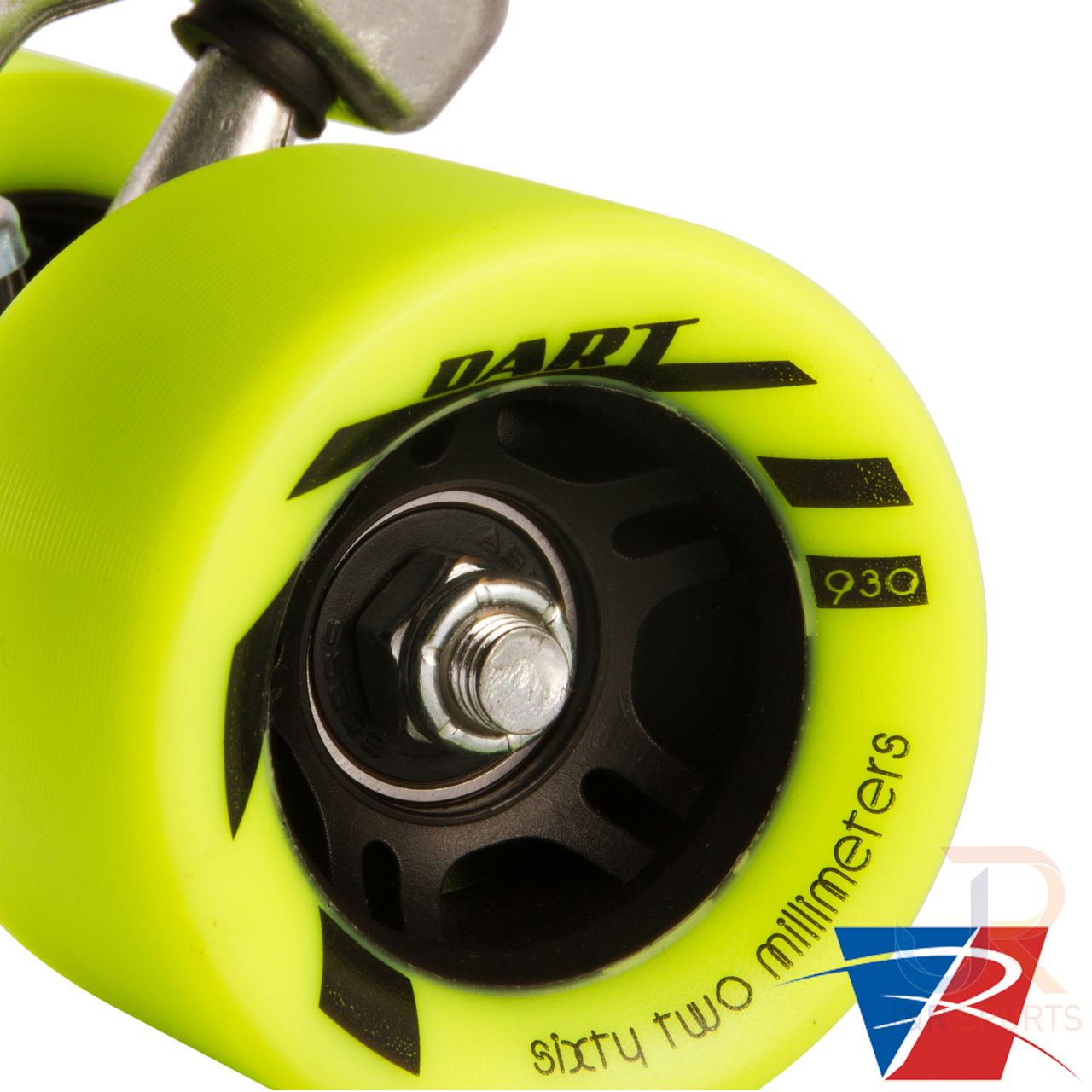 Riedell Dart Ombre - Black Lime - Wheel Detail 2