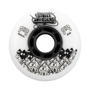 FR STREET INVADERS WHEEL - ROUND PROFILE - WHITE - 84mm/84a (Unit)