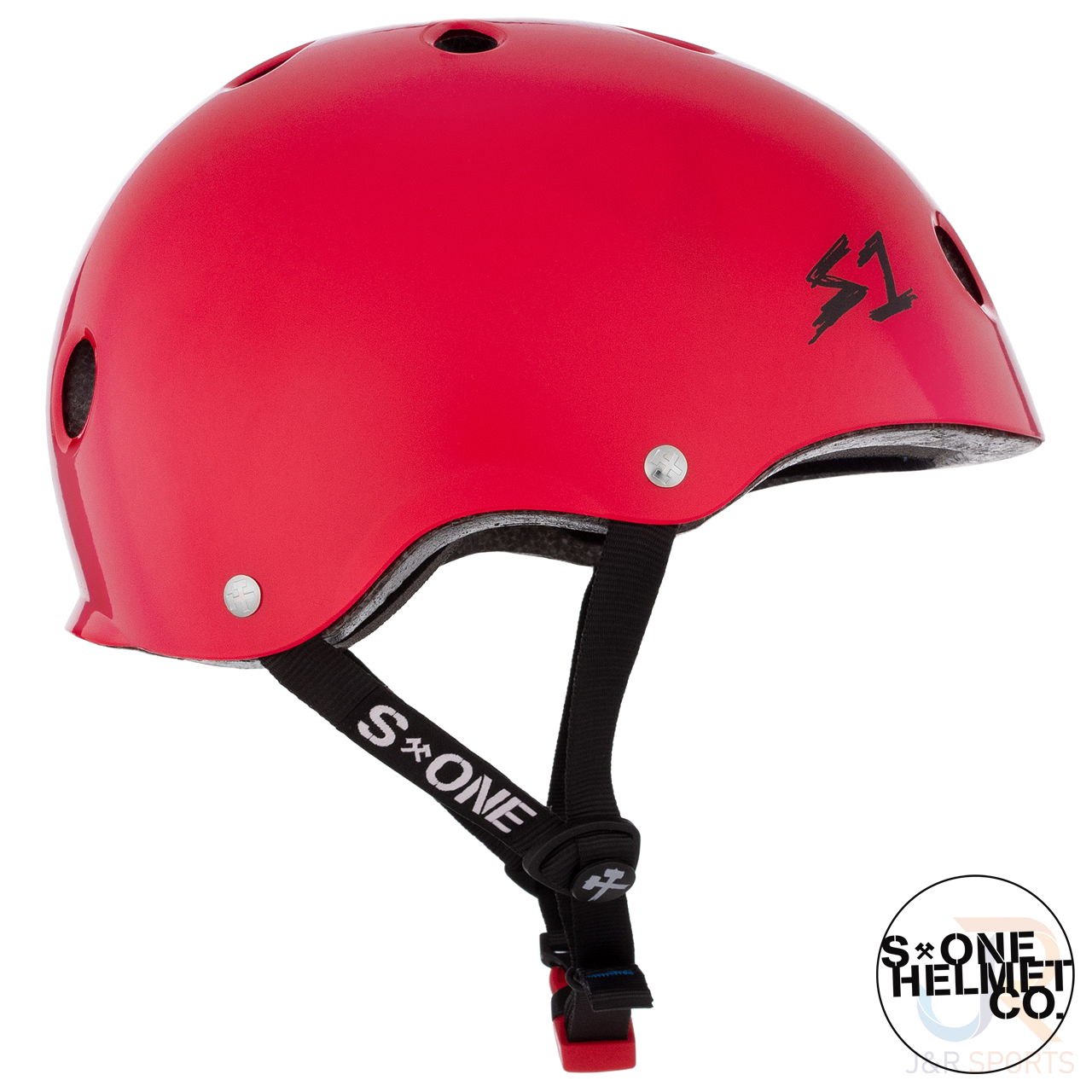 S1 Mini LIFER Helmet - Red Gloss - Side View - SHMLIRG