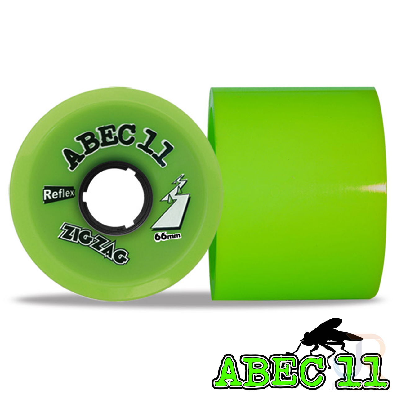 Abec 11 Reflex ZigZags Lime 66mm 80a