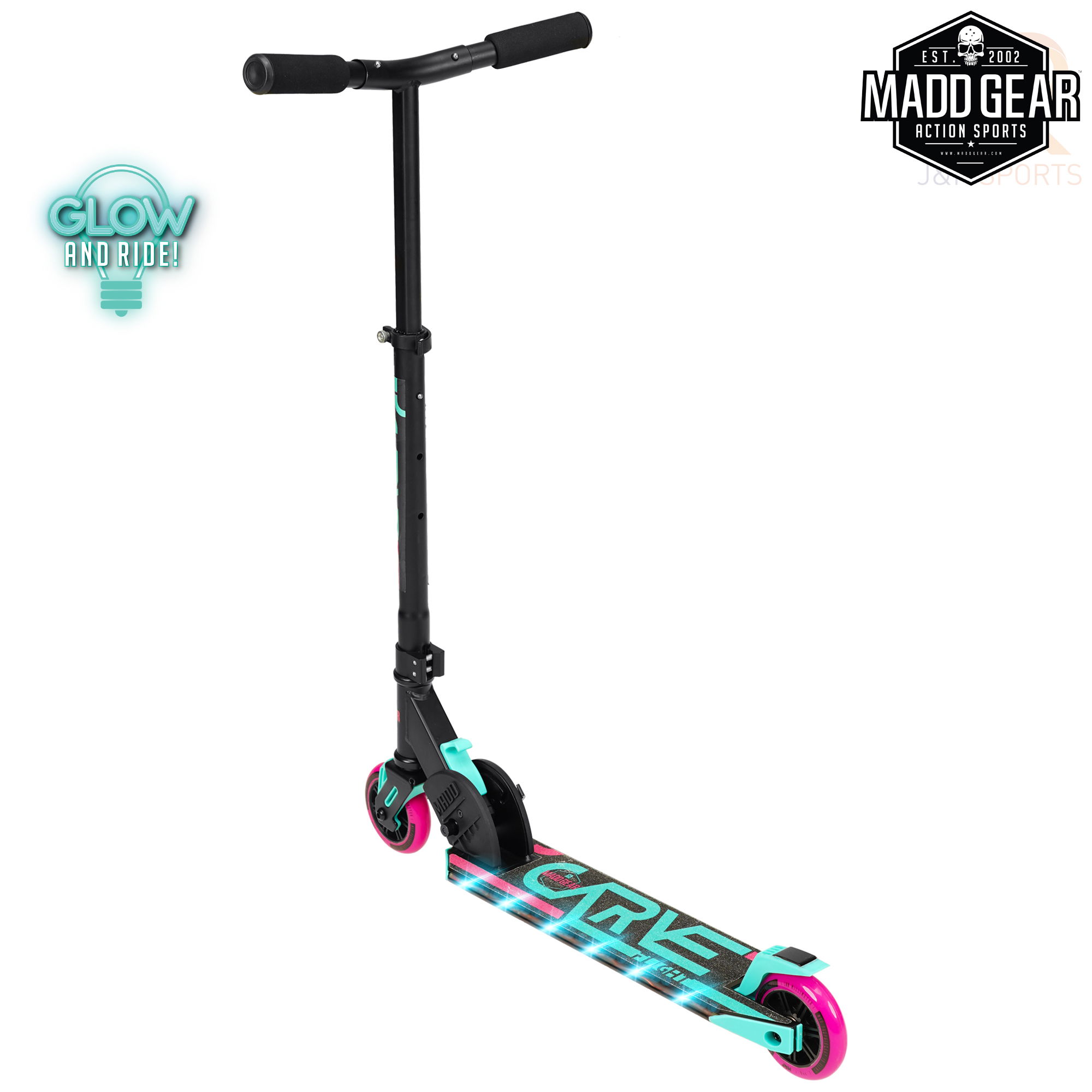 Madd Gear CARVE Flight - Teal Pink - Rear Angled - MGP207-575