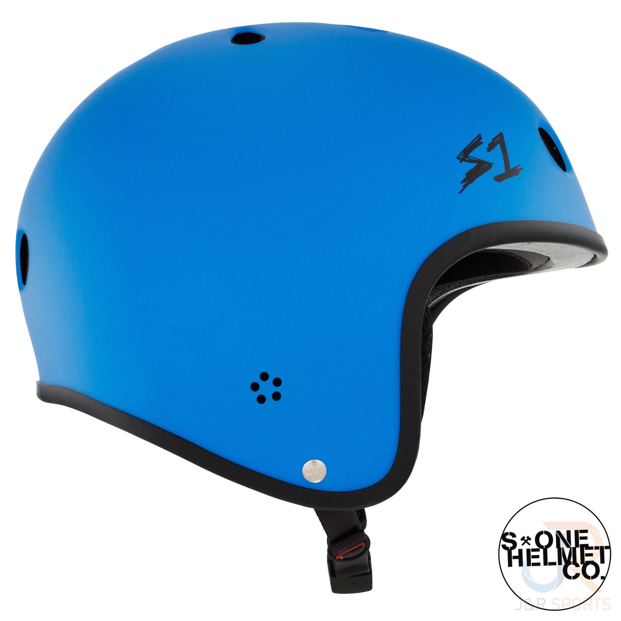 S1 RETRO Helmet - Matt Cyan - Side View - SHRLICY