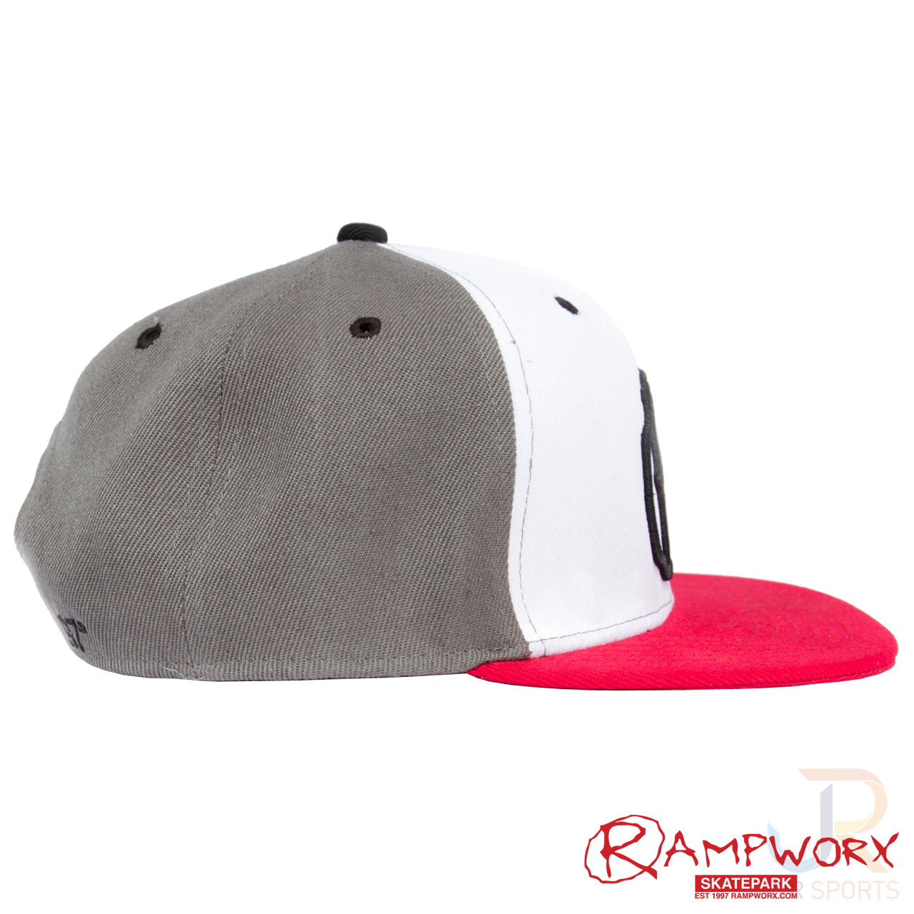 Rampworx SnapBacks LE97_10 - Grey White Red - Right - RXSBRW43