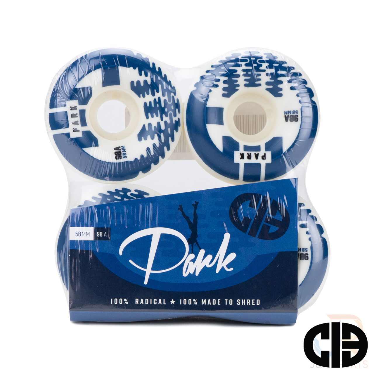 CIB PARK WHEELS (4) - BLUE/WHITE - 58mm/98a