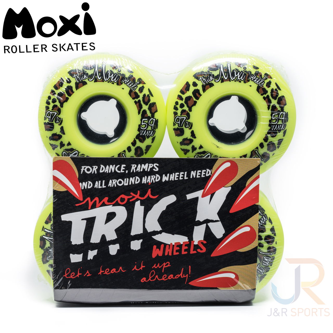 Moxi Roller Skate Trick Wheels - Lime - Packaged - MOX123007