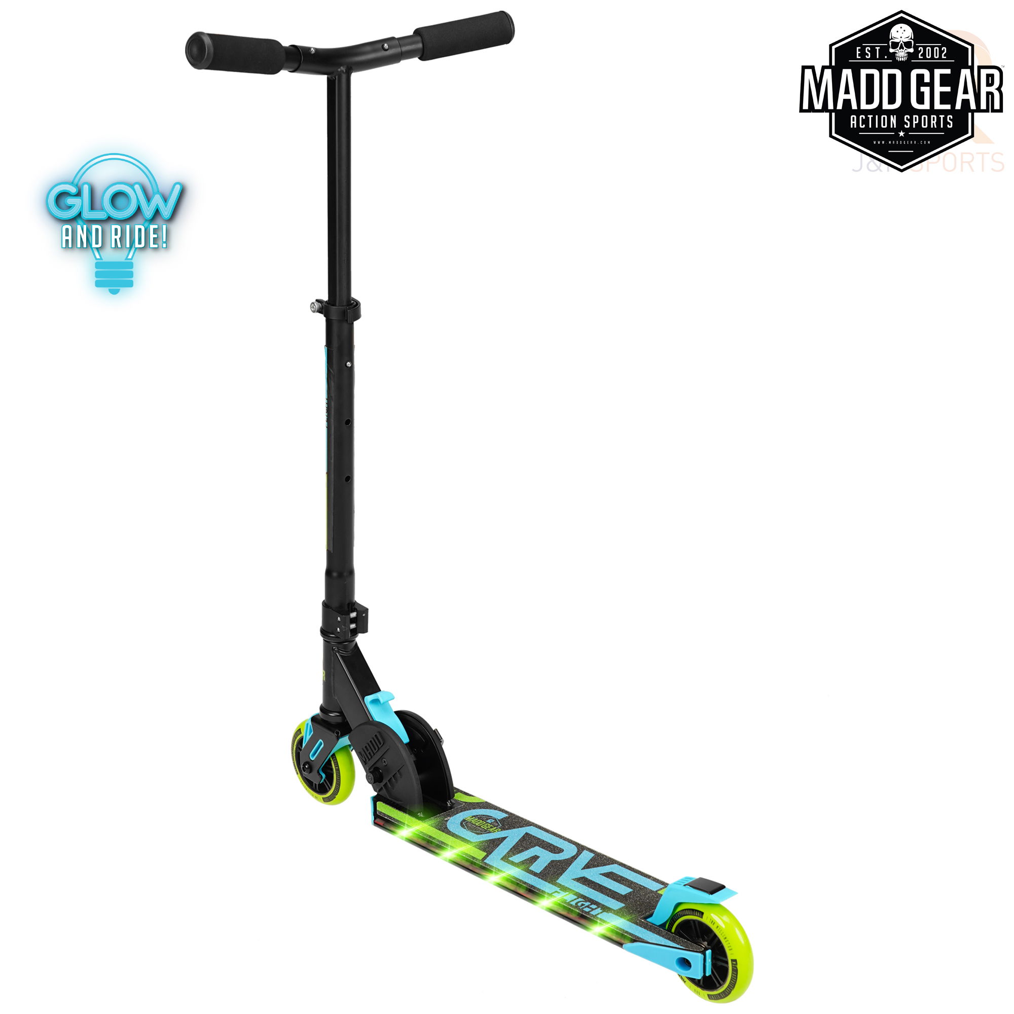 Madd Gear CARVE Flight - Blue Lime - Rear Angled - MGP207-574