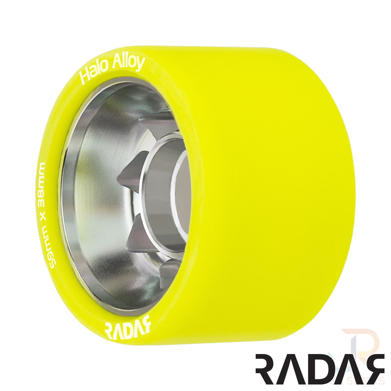 RADAR WHEELS (4) - HALO ALLOY - YELLOW - 59 x 38mm/91a