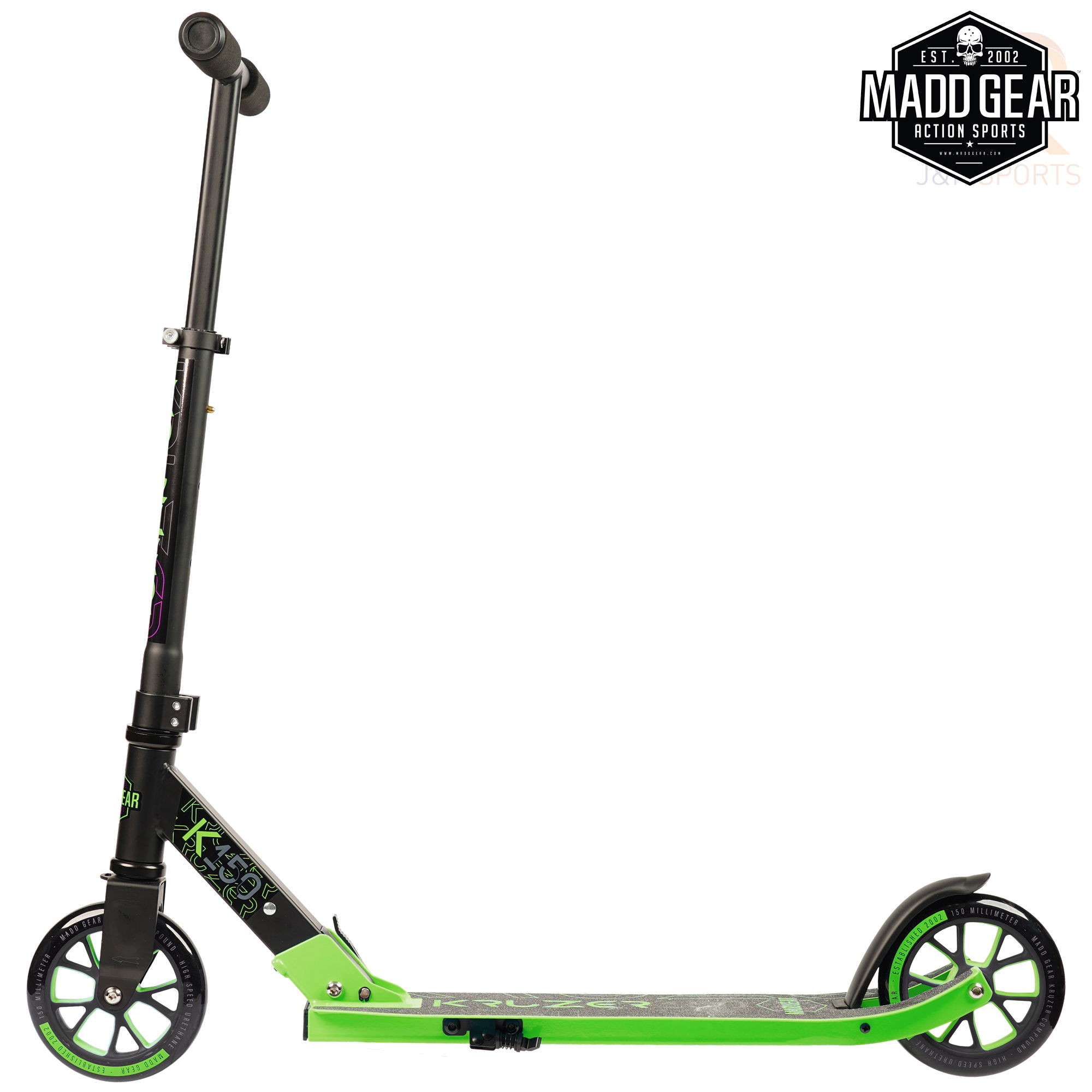 Madd Gear CARVE Kruzer 150 - Black Lime - Side View - MGP207-576