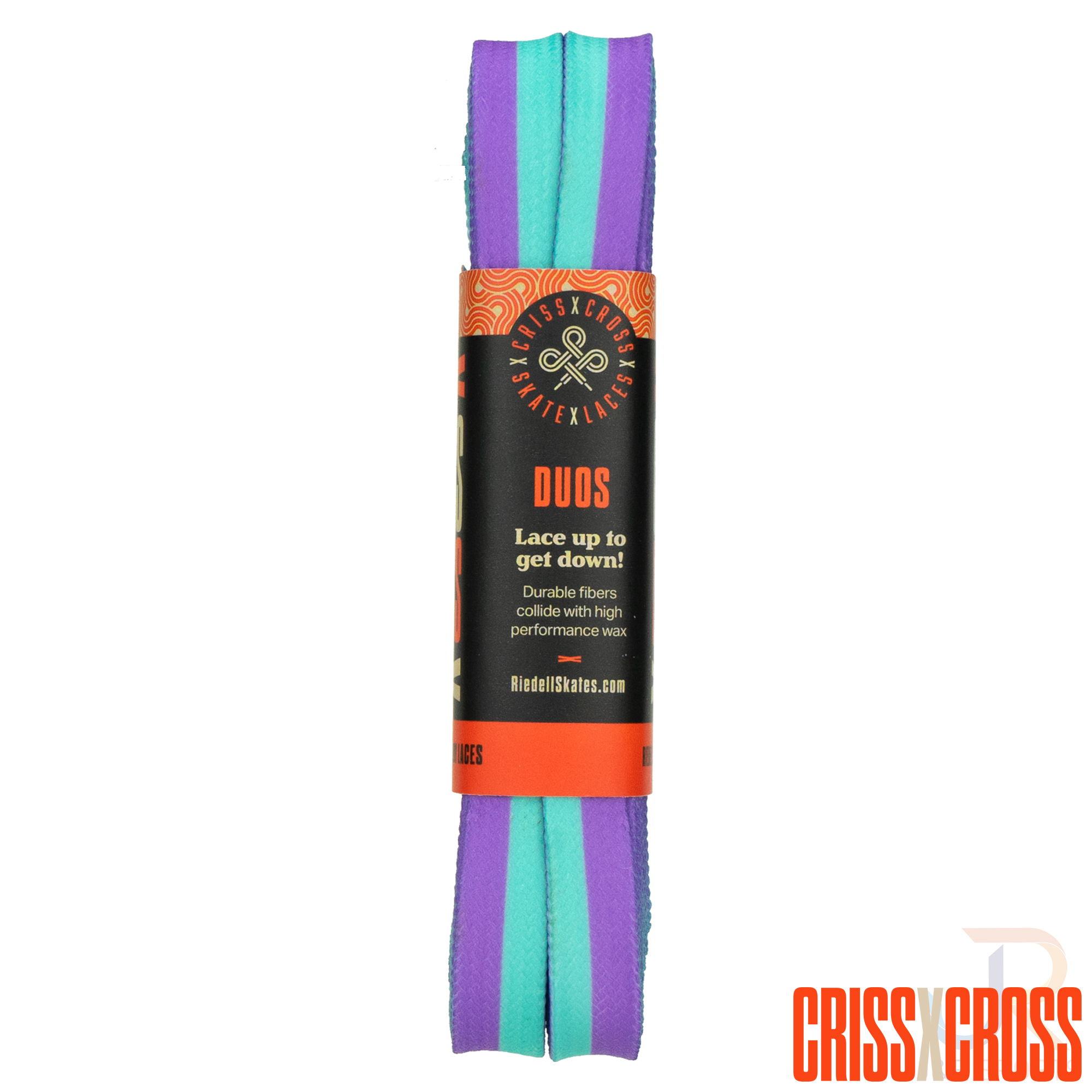 CRISS CROSS X DERBY LACES - DUO - TEAL/VIOLET - 90"