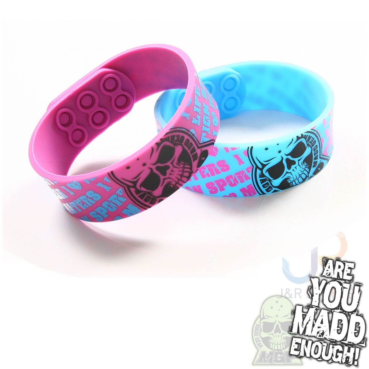 MADDGEAR Wristband Adjustable - Blue & Purple Closed