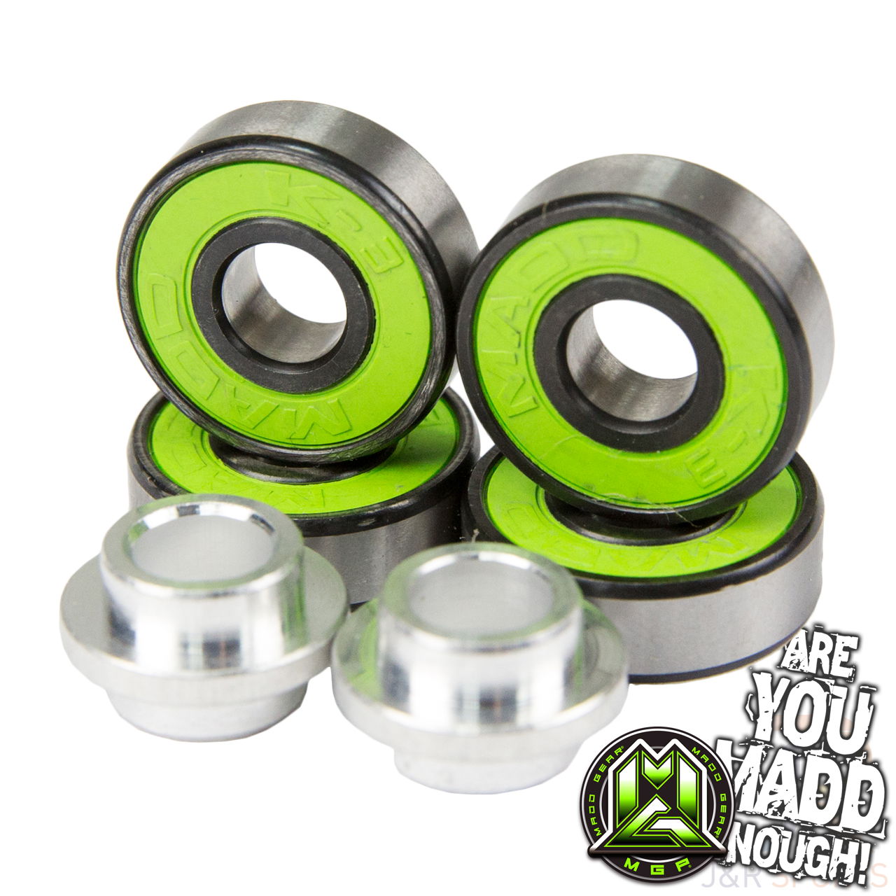 MGP K-3 Abec 11 Wheel Bearing Set inc Spacers - Green - MGP205-329